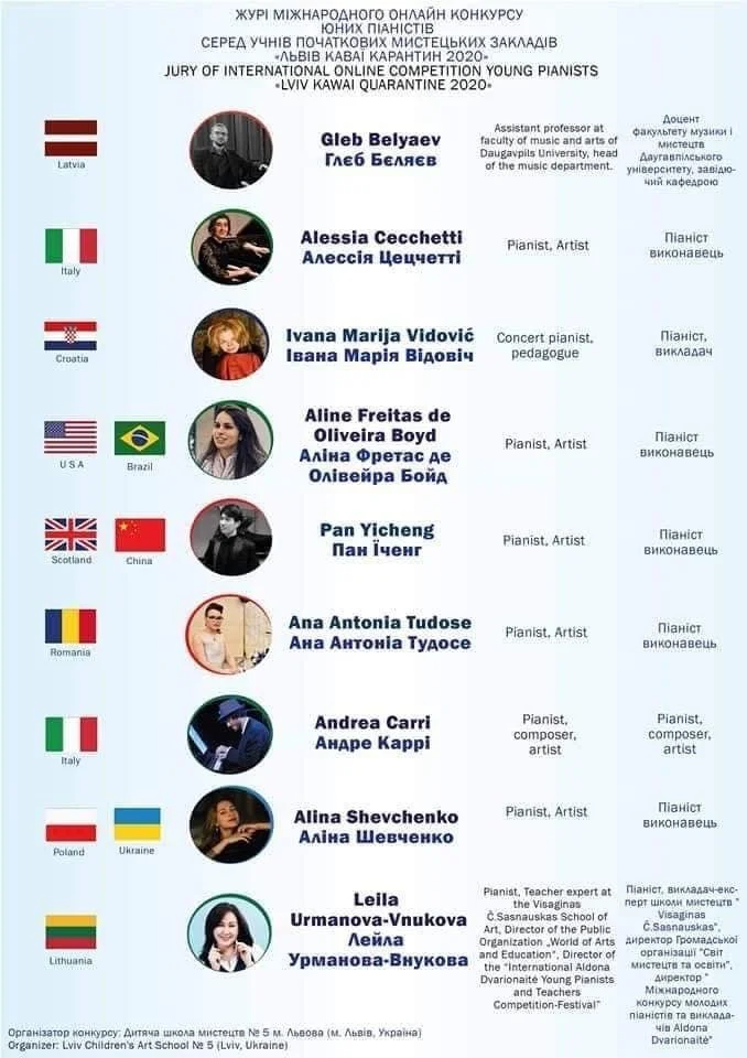 Judge at Lviv Kawai Quarantine Piano Competition- Ukraine