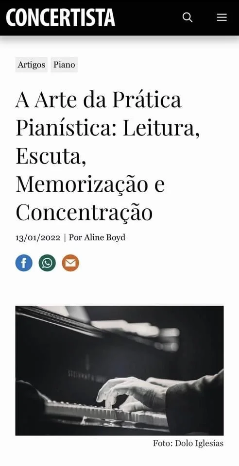 Article published in the Brazilian Magazine 'Revista Concertista'
