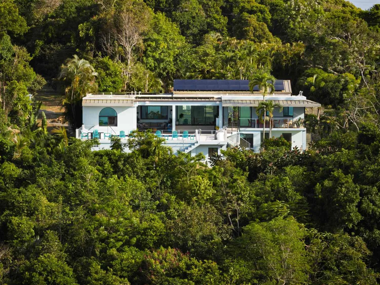 Villa Jubilee - luxury villa rental on USVI drone shot.