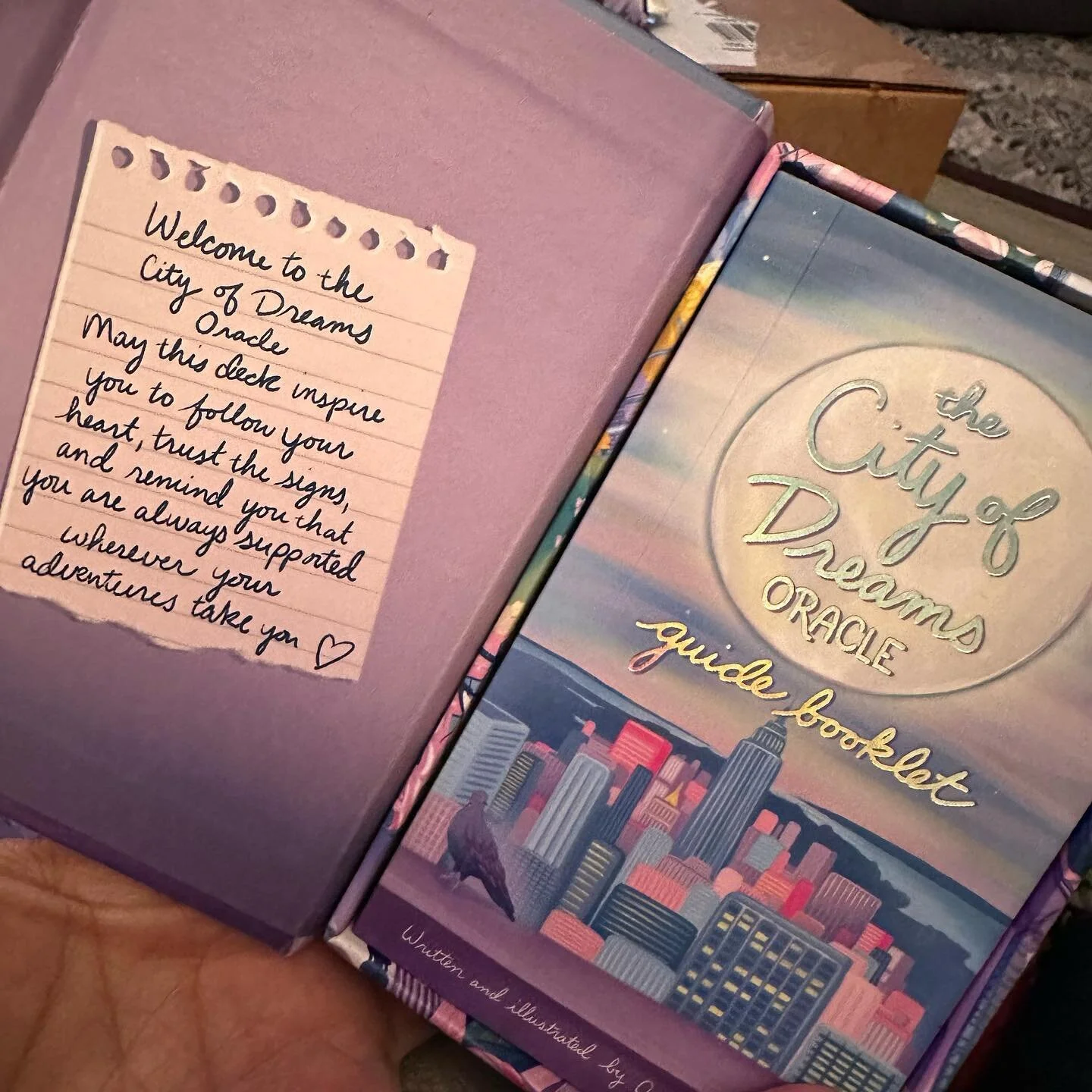 So excited for my City of Dreams Oracle deck from @midnightcitytarot.