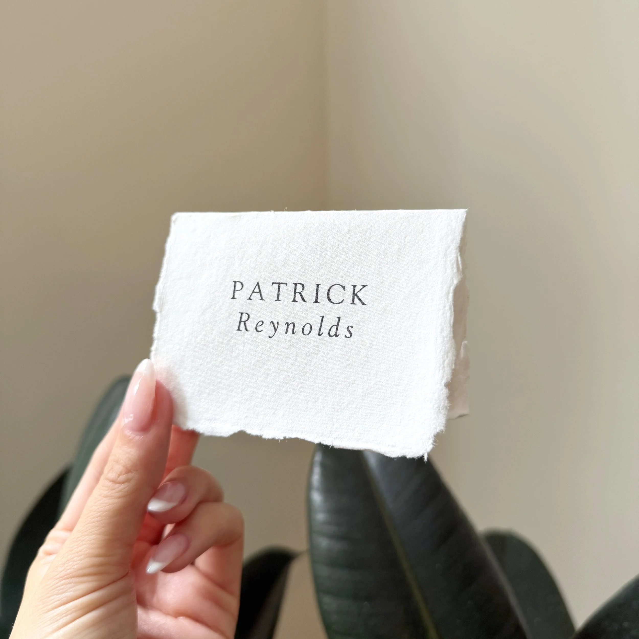 Deckled Edge Tented Place Cards