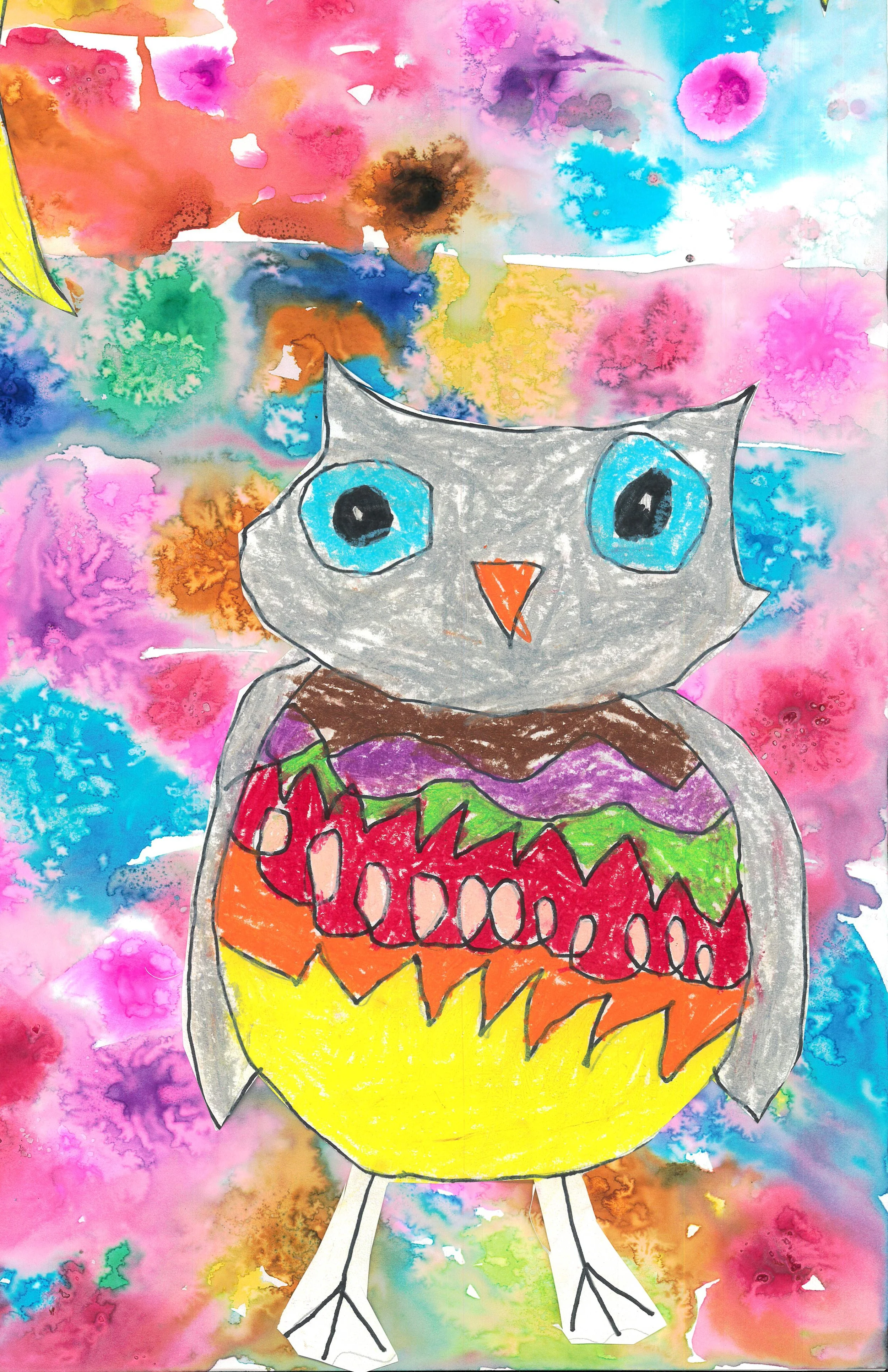 Honorable Mention
Watercolor/ Salt / Oil Pastels: "Owl Party"
Isabelle Cerff - HHI IB
ARTS EDUCATOR: Dana Jaquiss
