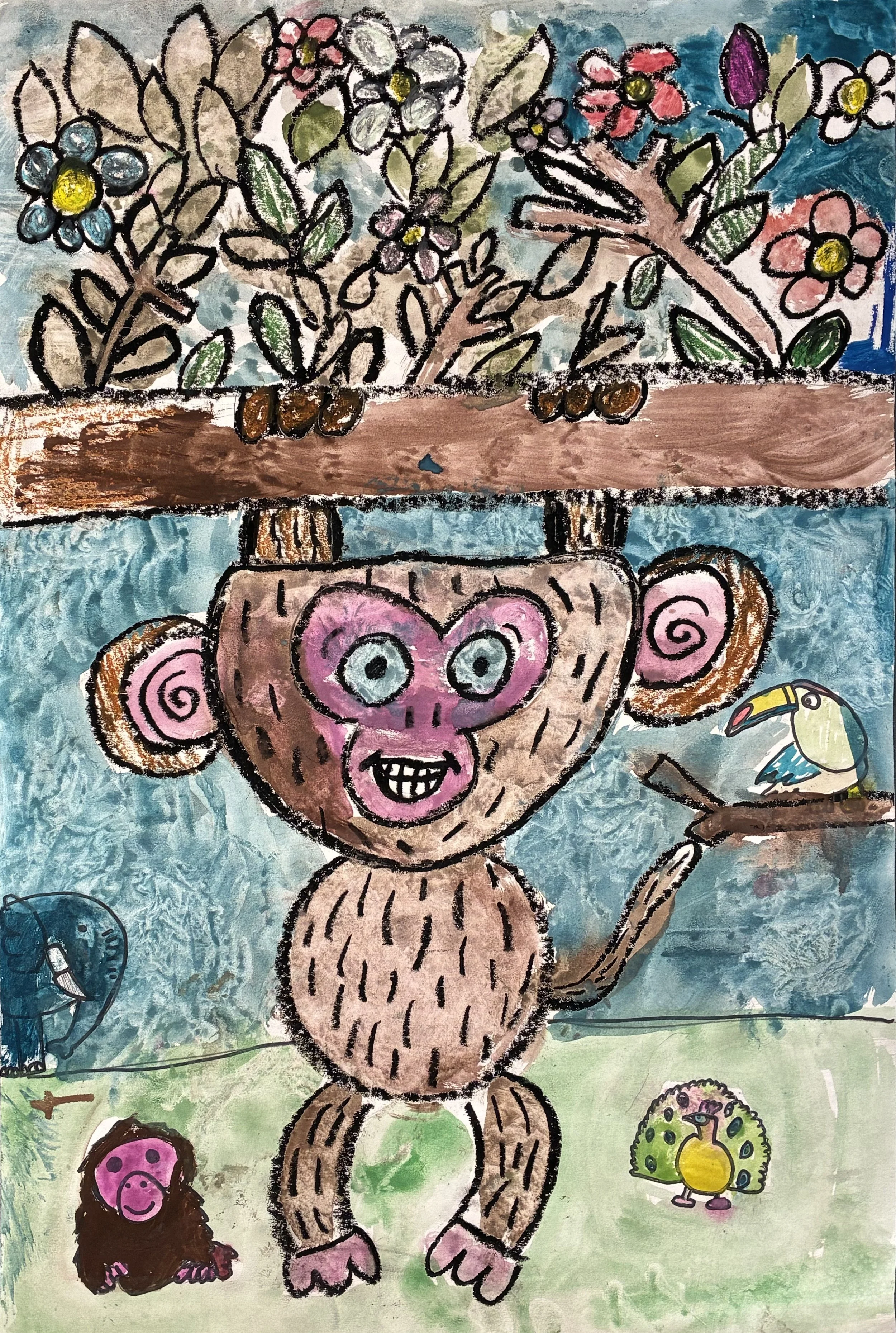 Honorable Mention
Oil pastel / Tempera Cakes 
 "Not So Grumpy Monkey"
McKendree Rollins - HHCA
ARTS EDUCATOR: Kelly Knight