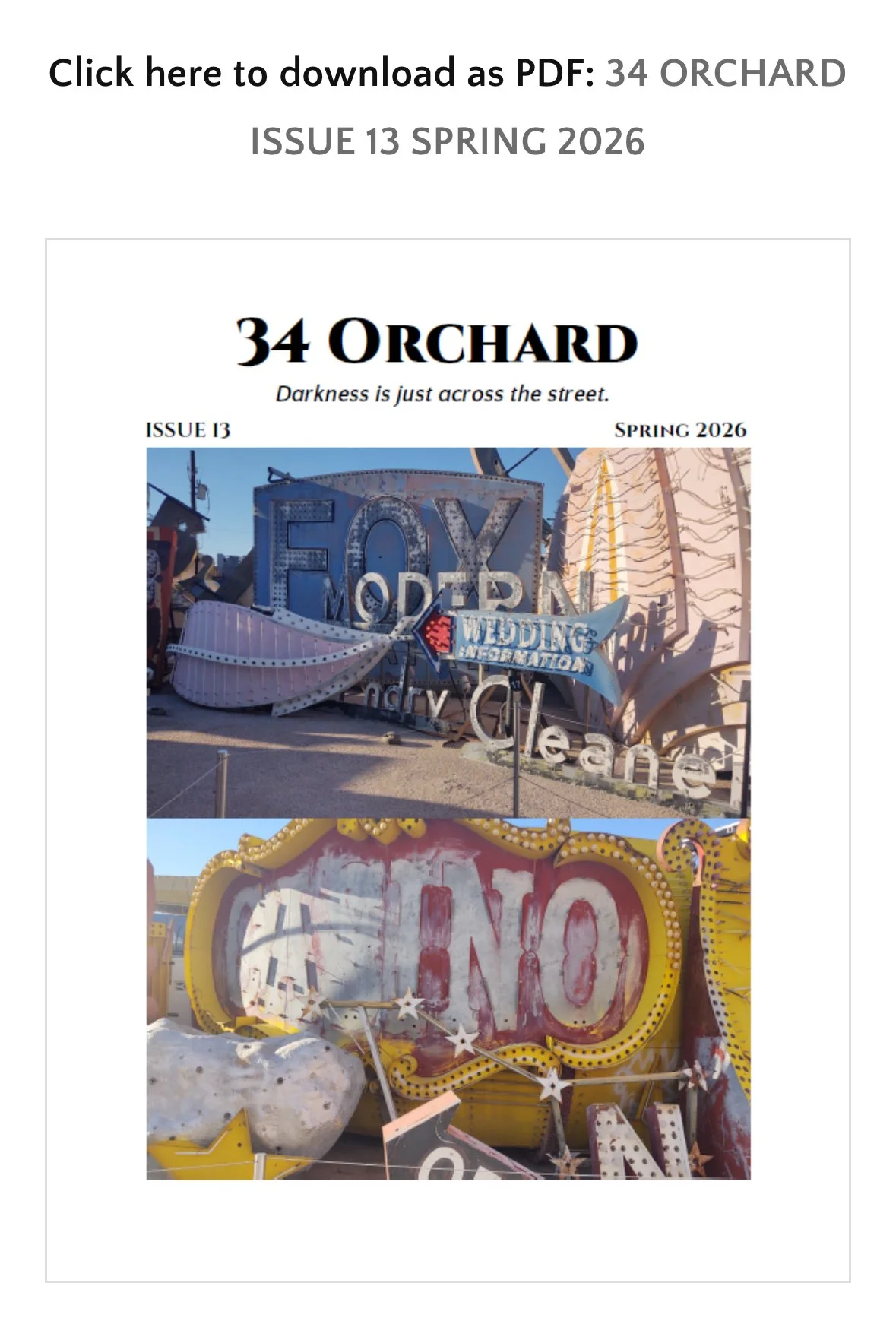 “The Bath” featured in 34 Orchard’s Issue 13