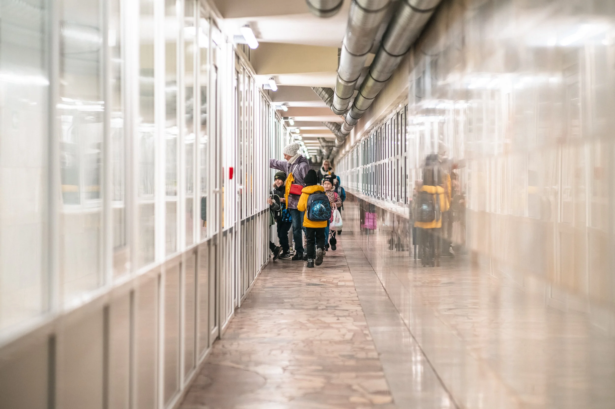 Kharkiv's metro network was completed in 1975 to meet the needs of the growing city of one million people. In recent years, up to 240 million passengers have travelled through its tunnels every year. In autumn 2023, schools were set up at five metro 