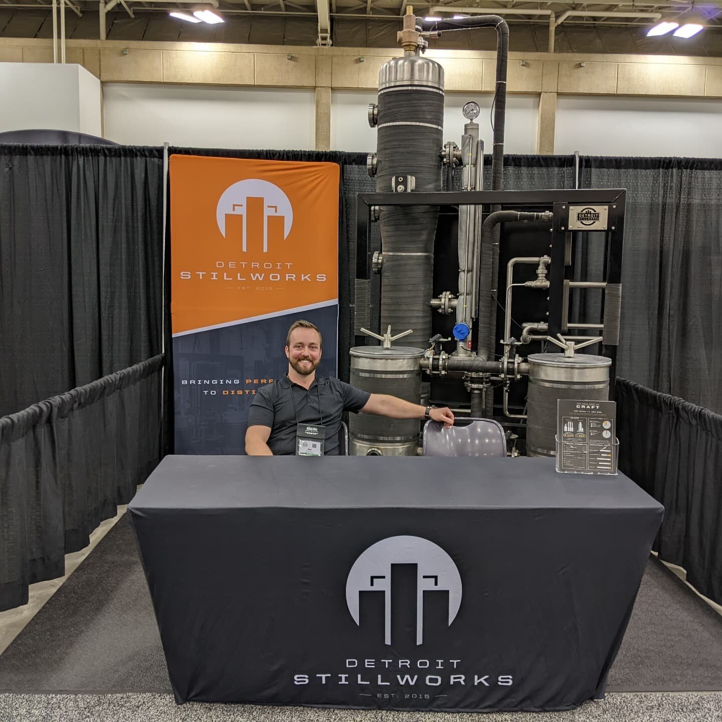 Come stop by our booth at the @craftspiritsus conference and say hello! We are here with our patented still - the Detroit Stillworks Hot Rod.