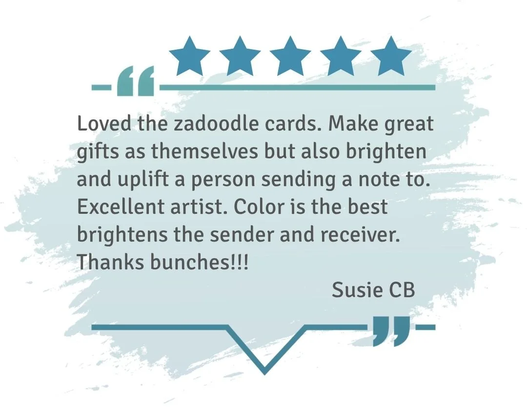 Five-star review celebrating vibrant colors and uplifting designs that brighten both the sender and the recipient