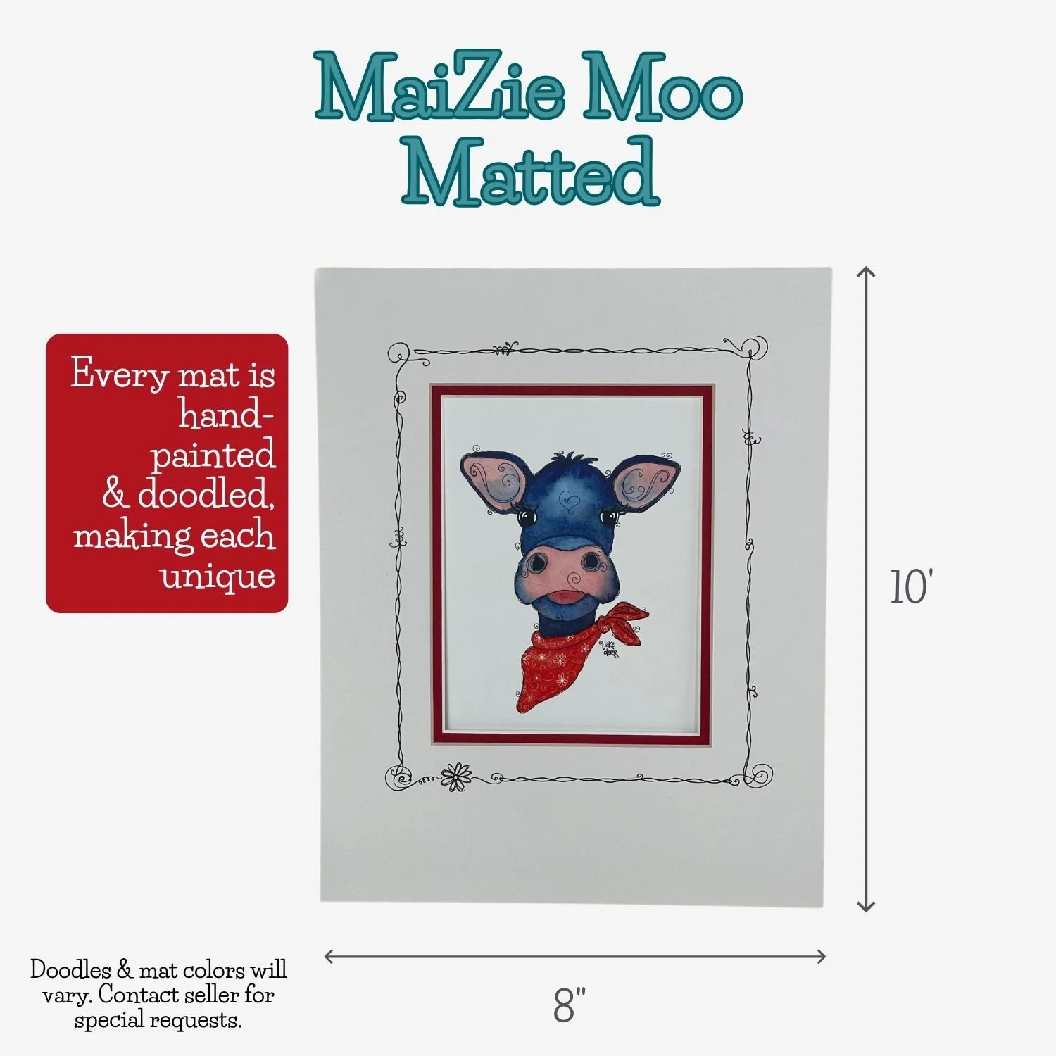 MAIZIE MOO - Matted + Framed Print