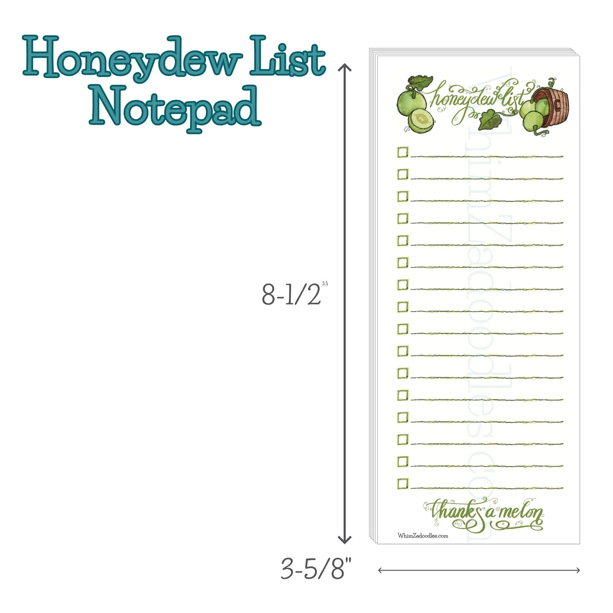Single honeydew list notepad displayed flat with lined pages and playful header for writing daily tasks and notes
