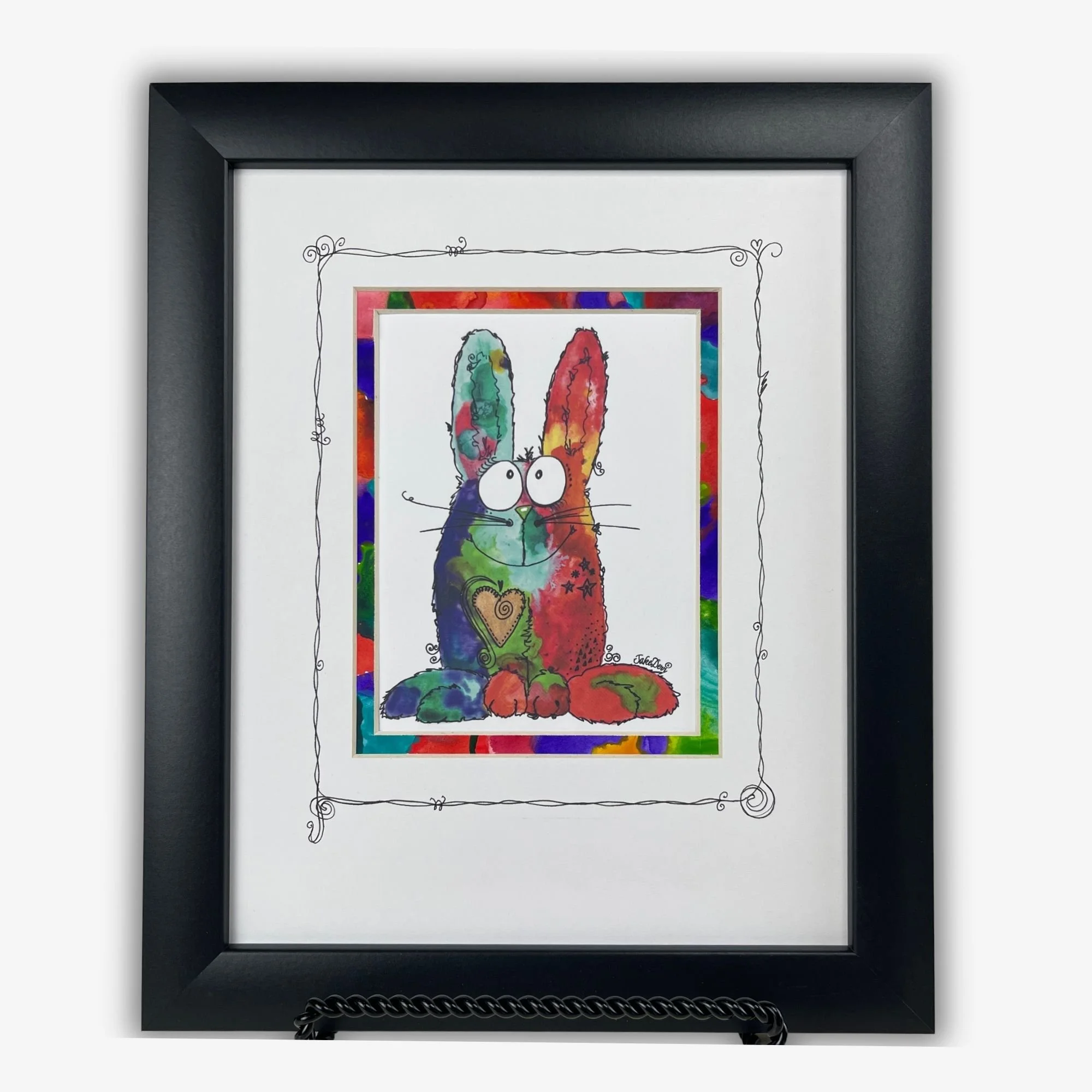 FUZZY BUNNY - Matted + Framed Art Print