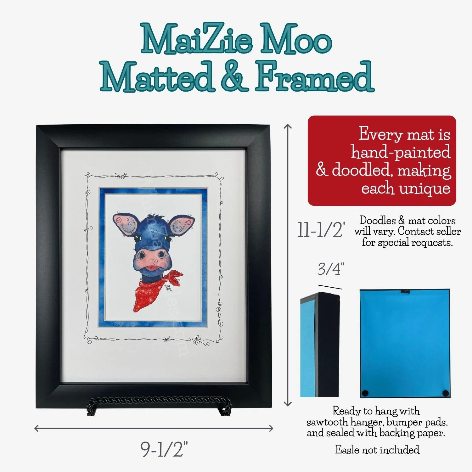 MAIZIE MOO - Matted + Framed Print