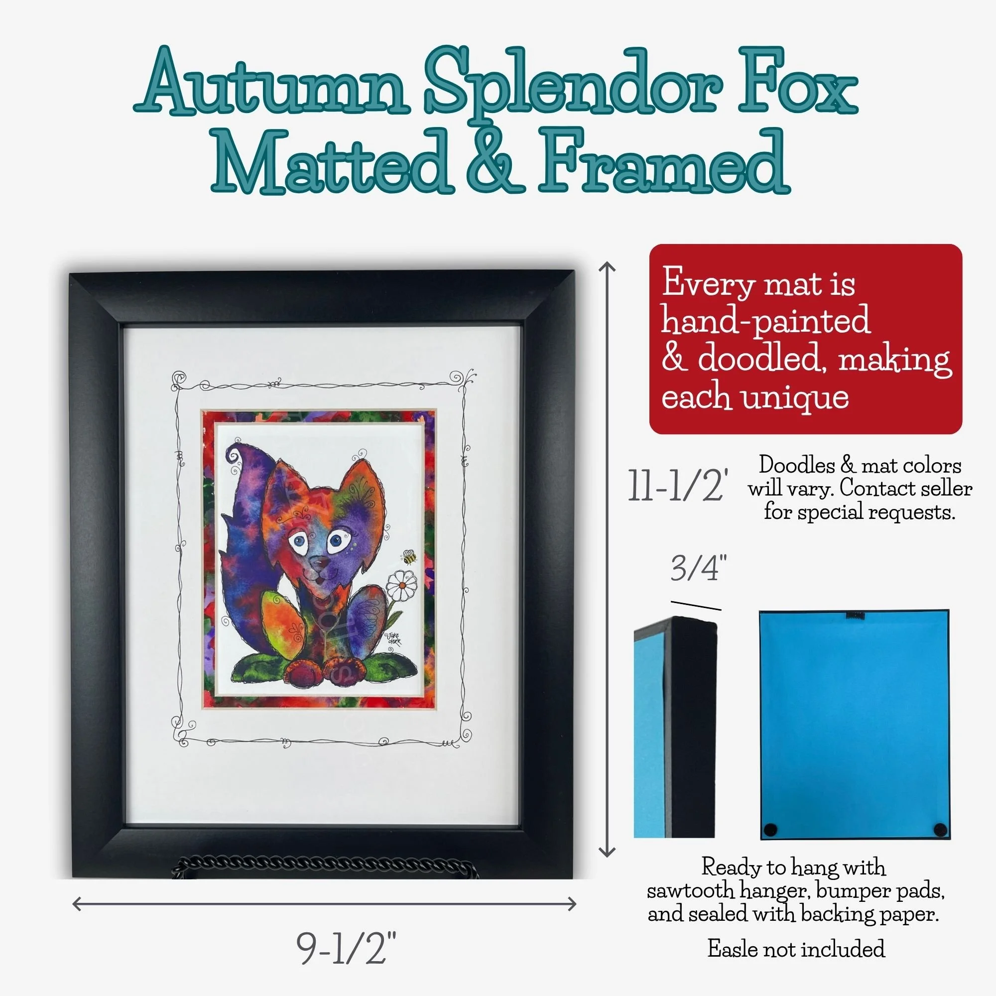AUTUMN SPLENDOR FOX - Matted + Framed