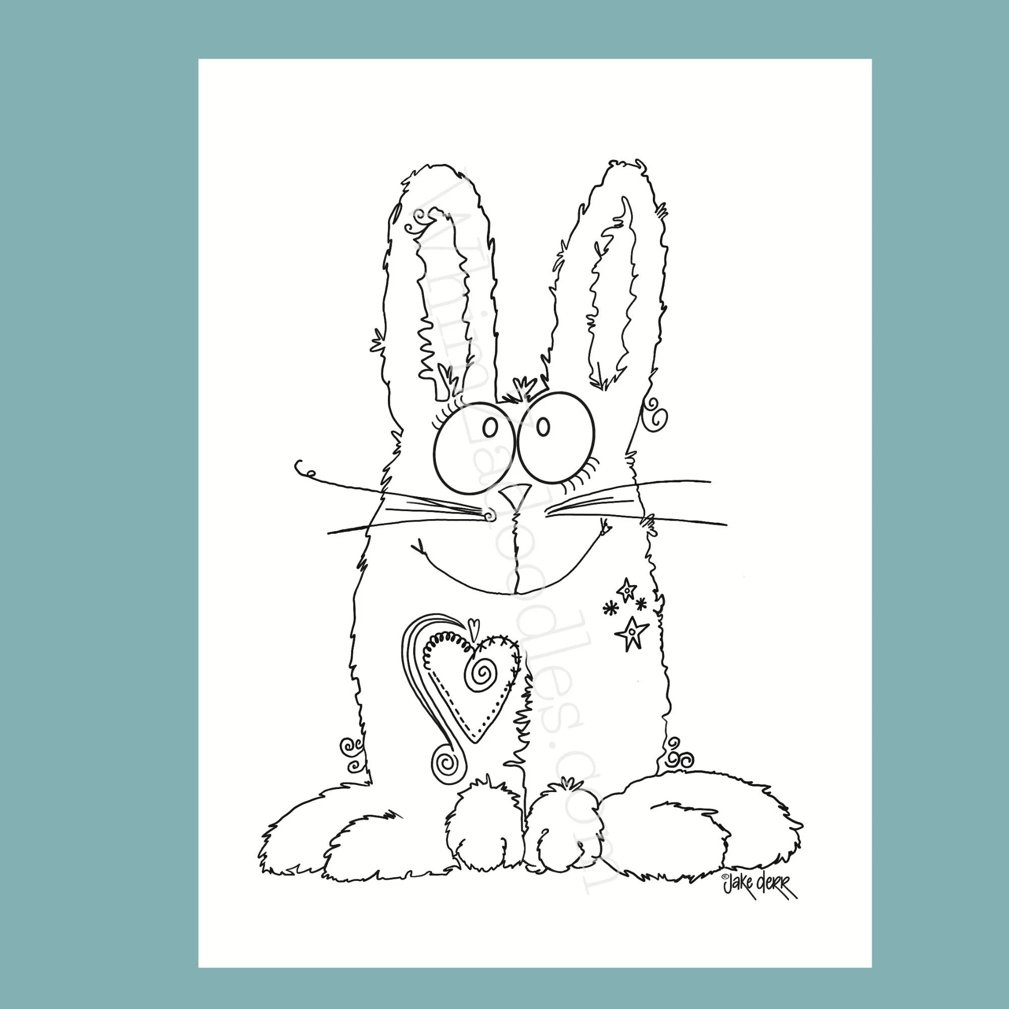 FUZZ BUN Color Me Happy coloring card