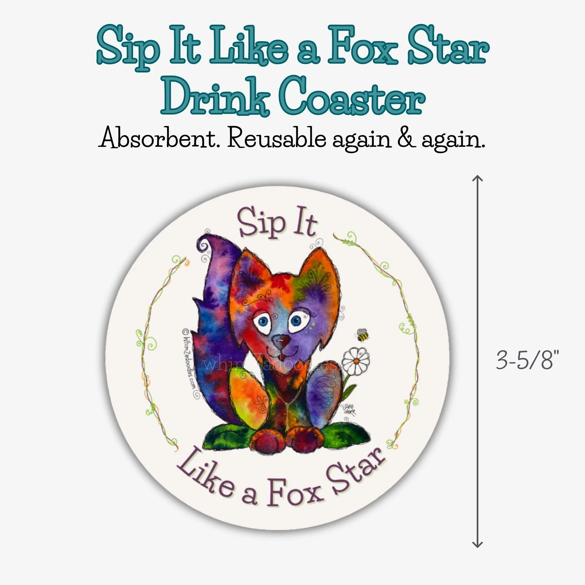 SIP IT LIKE A FOX STAR Drink Coaster