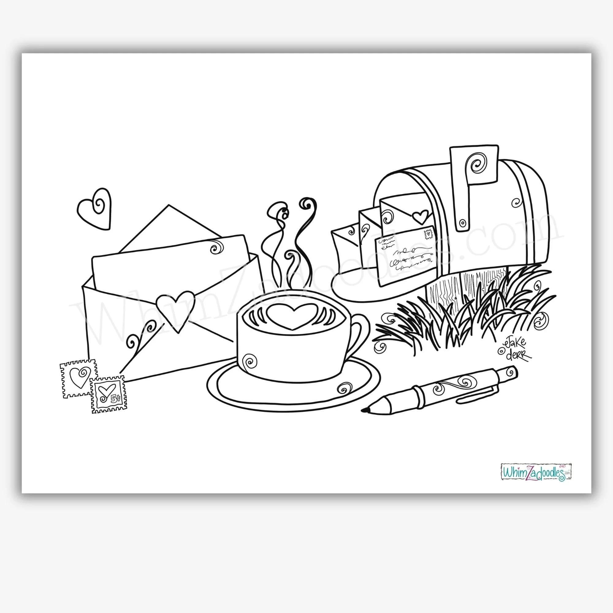 SENDING HAPPY MAIL “Color Me Happy” coloring card