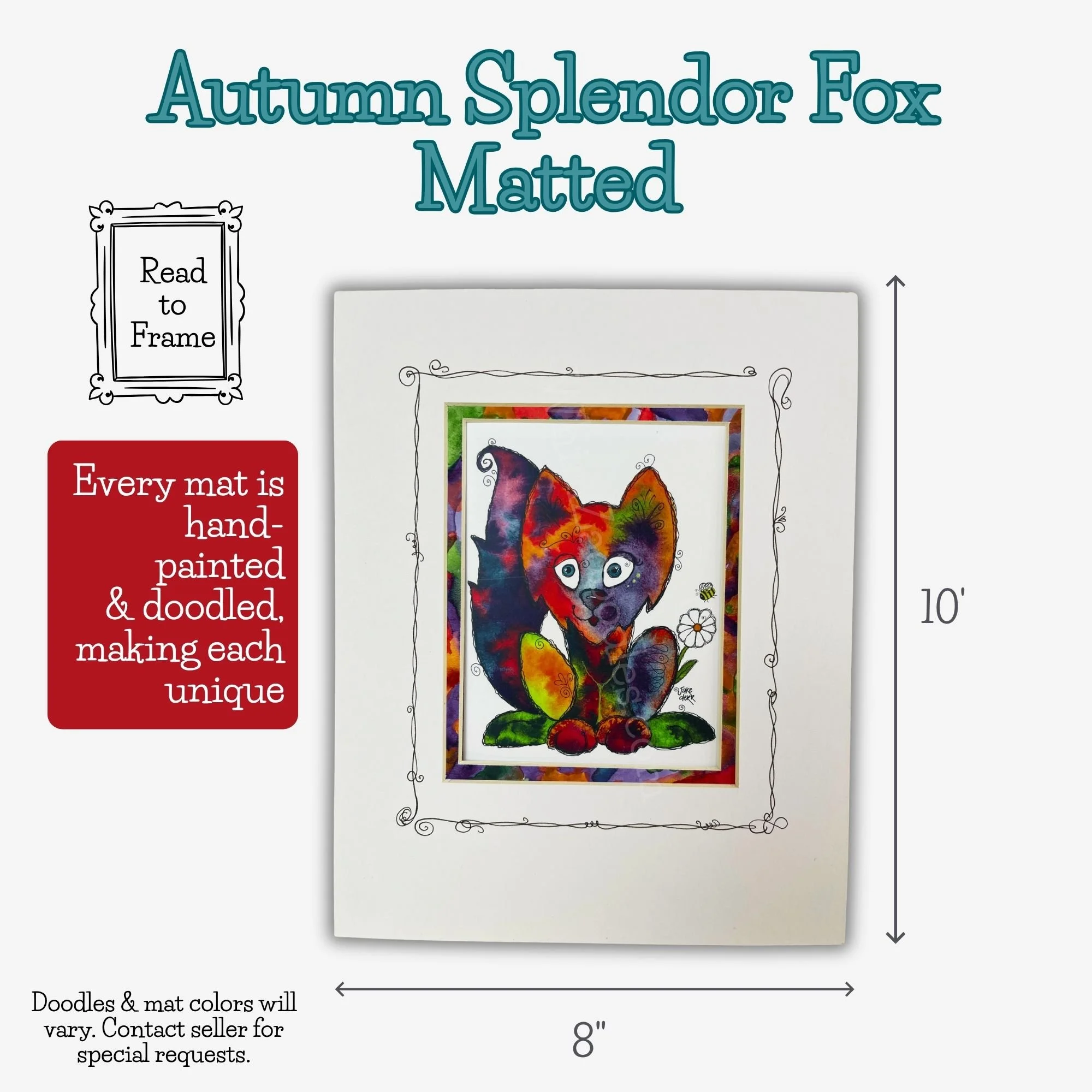 AUTUMN SPLENDOR FOX - Matted + Framed