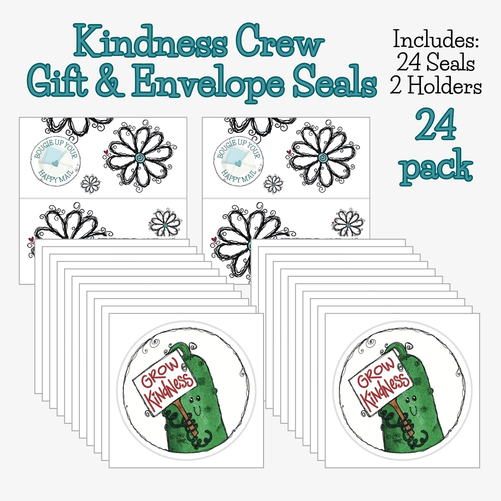Cultivating Kindness Crew 24 pack envelope seals for bulk happy mail and consistent packaging