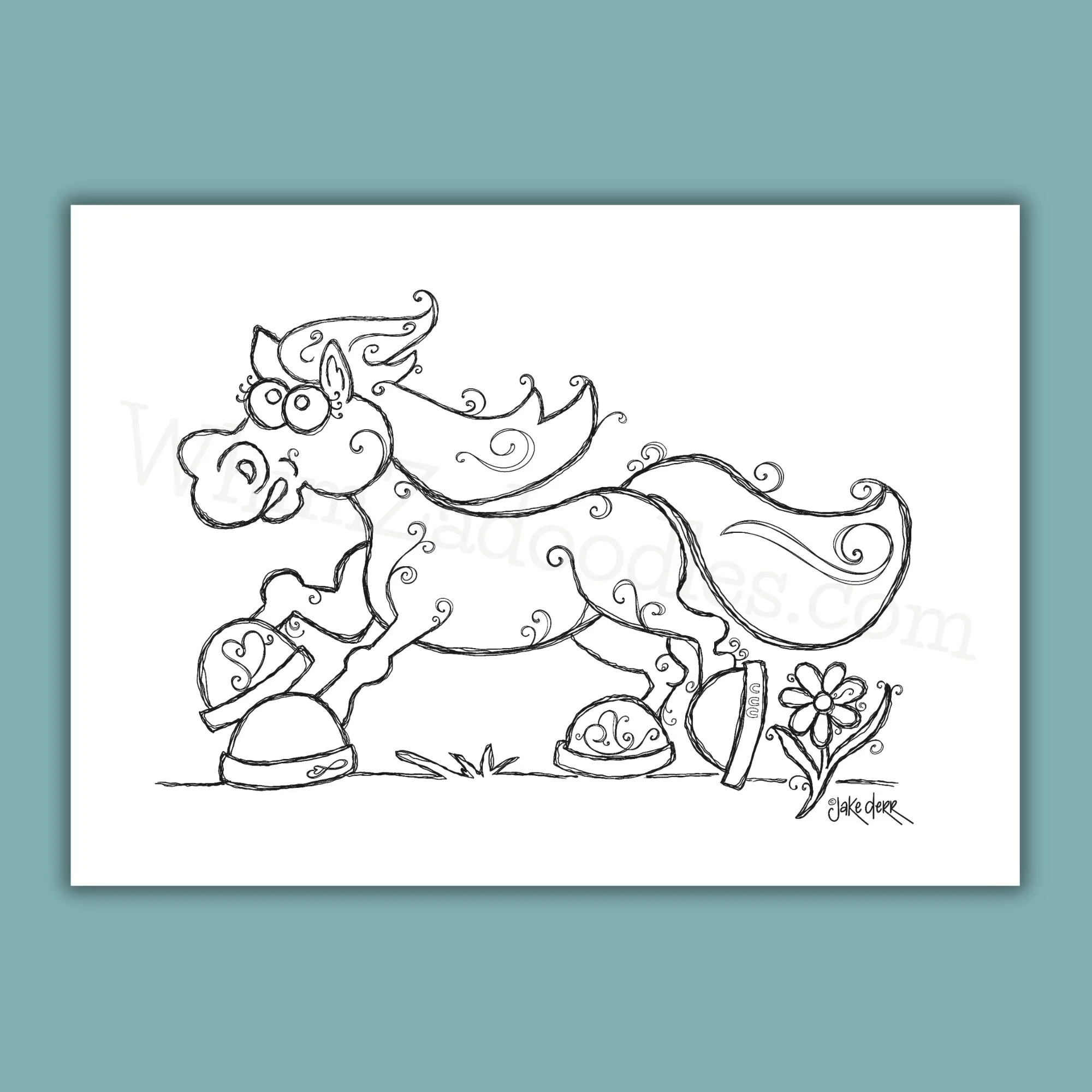 CLIP CLOP - Color Me Happy coloring card