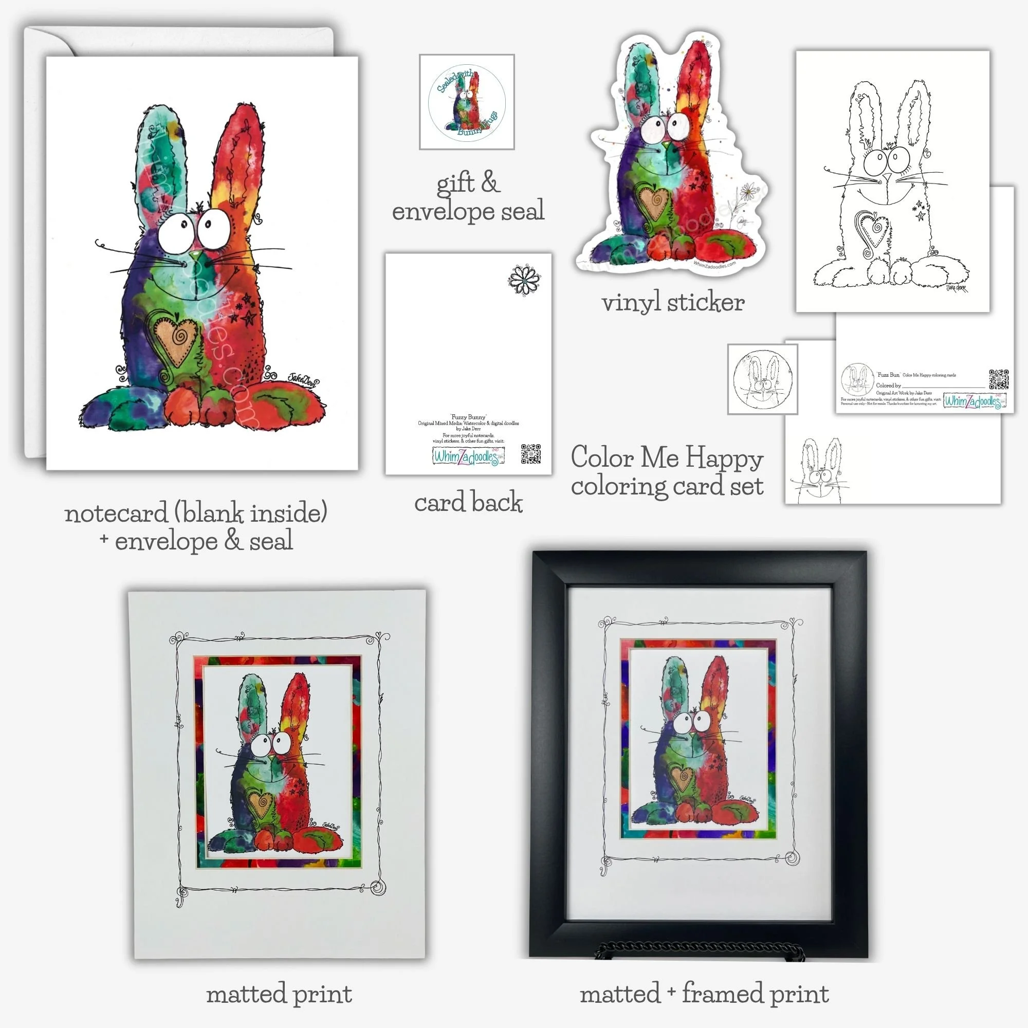 Fuzzy Bunny is available in a variety of items that say, "I thought of you and here's a bunny hug."