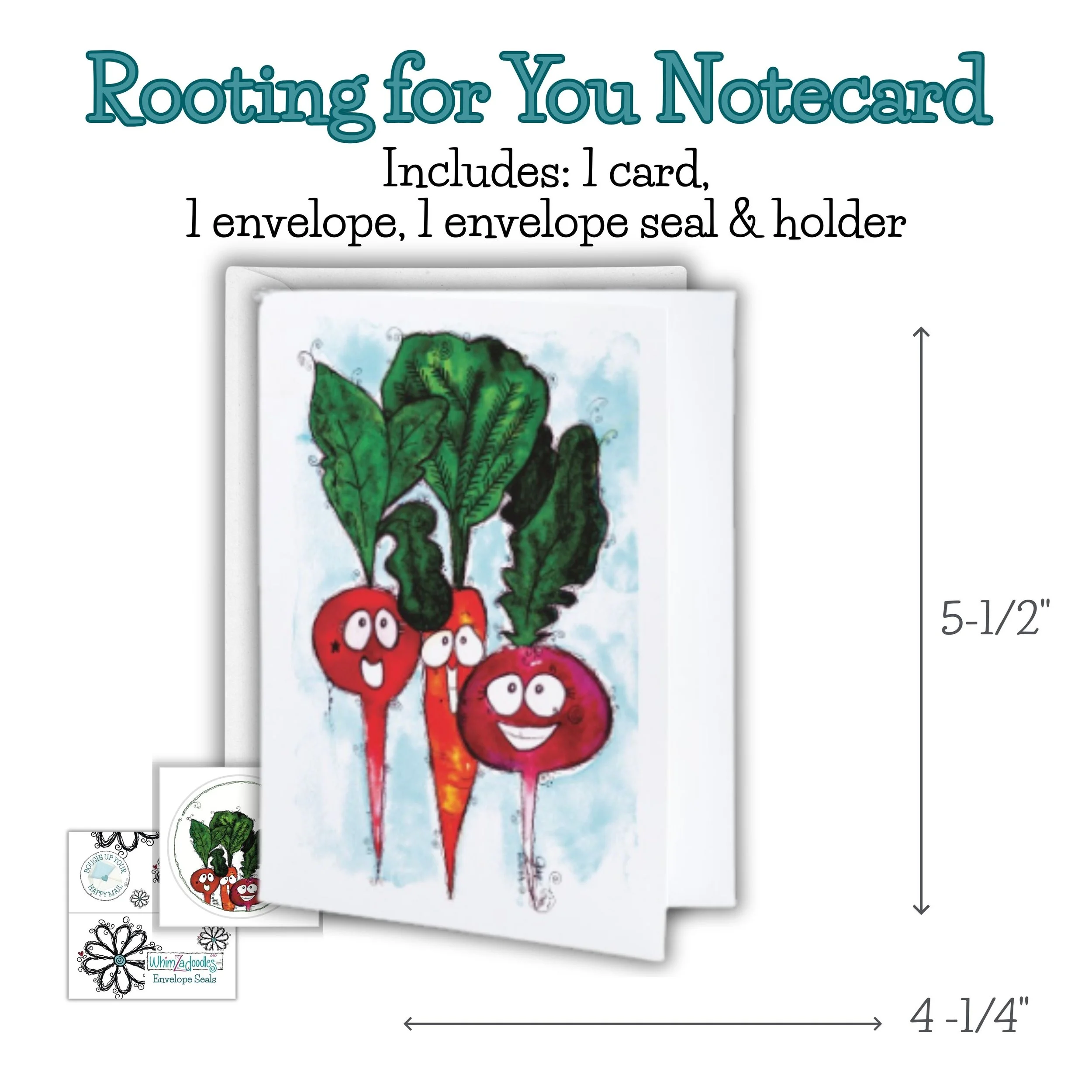 Rooting for You notecard with matching envelope and seal. Perfect for sending a handwritten note filled with kindness, support, and a meaningful personal touch.