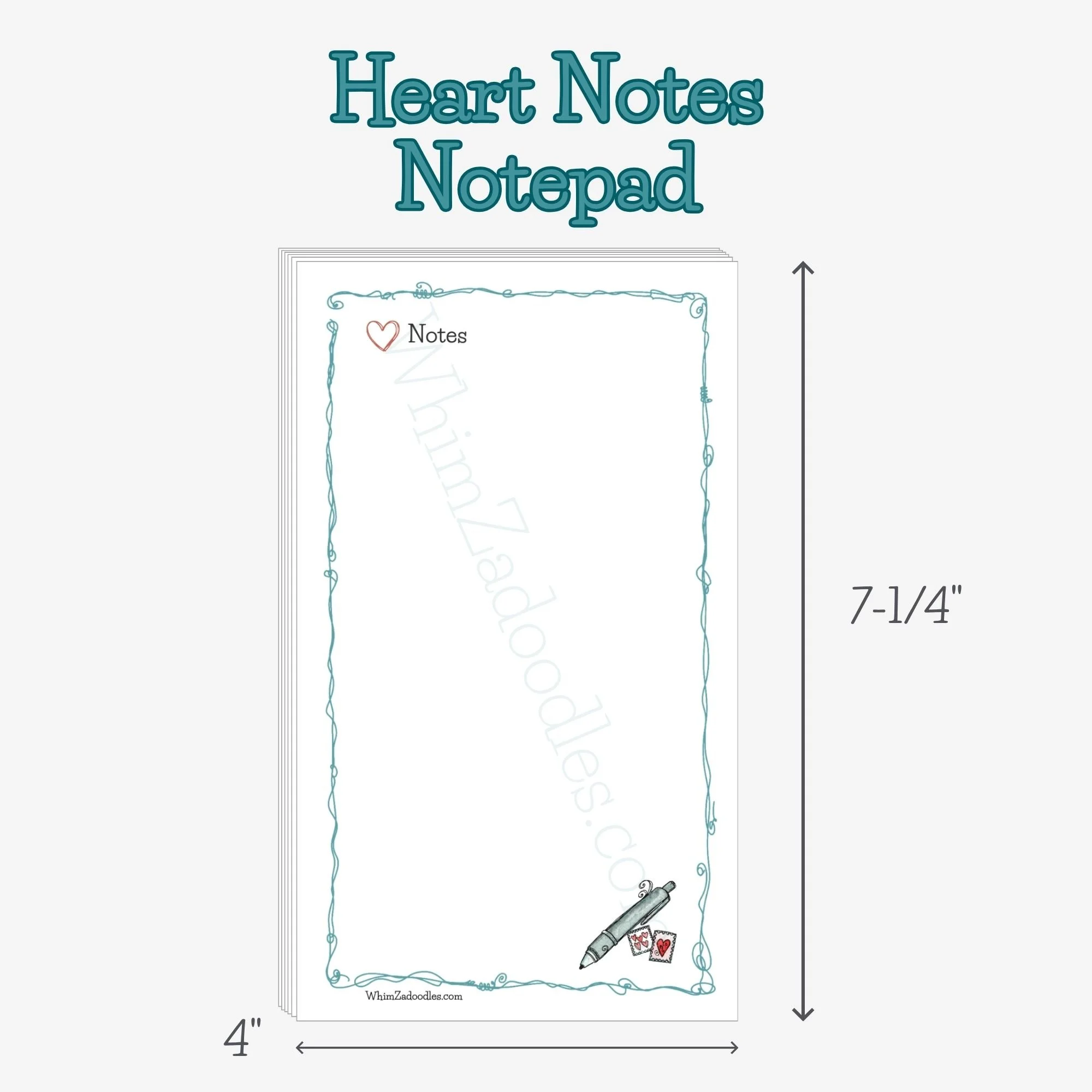 Group of Heart Notes notepads displayed together with soft watercolor styling and playful designs for note writing and lists