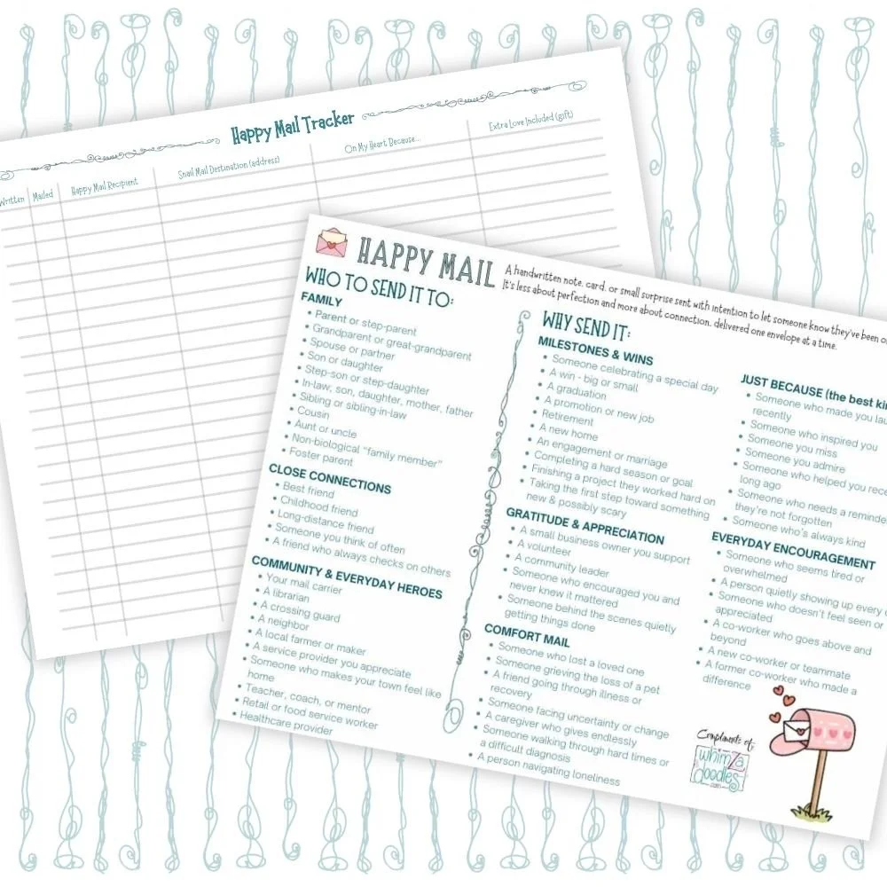 Digital WhimZadoodles printables for art, stationery, and thoughtful connection