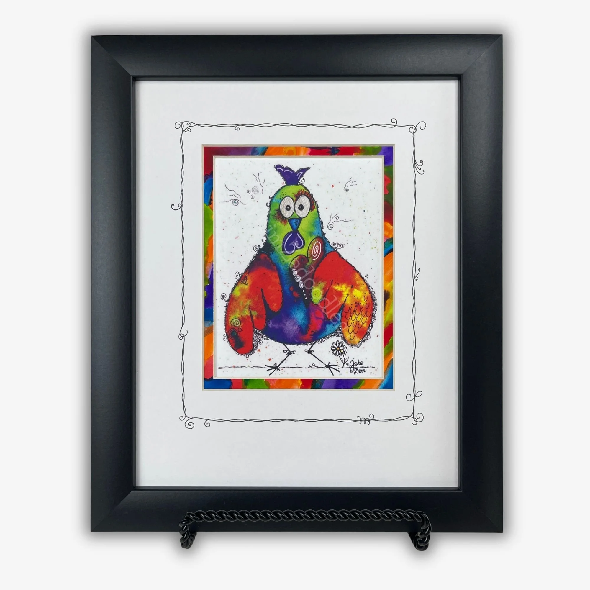 LASER FOCUSED HEN - Matted + Framed Art Print