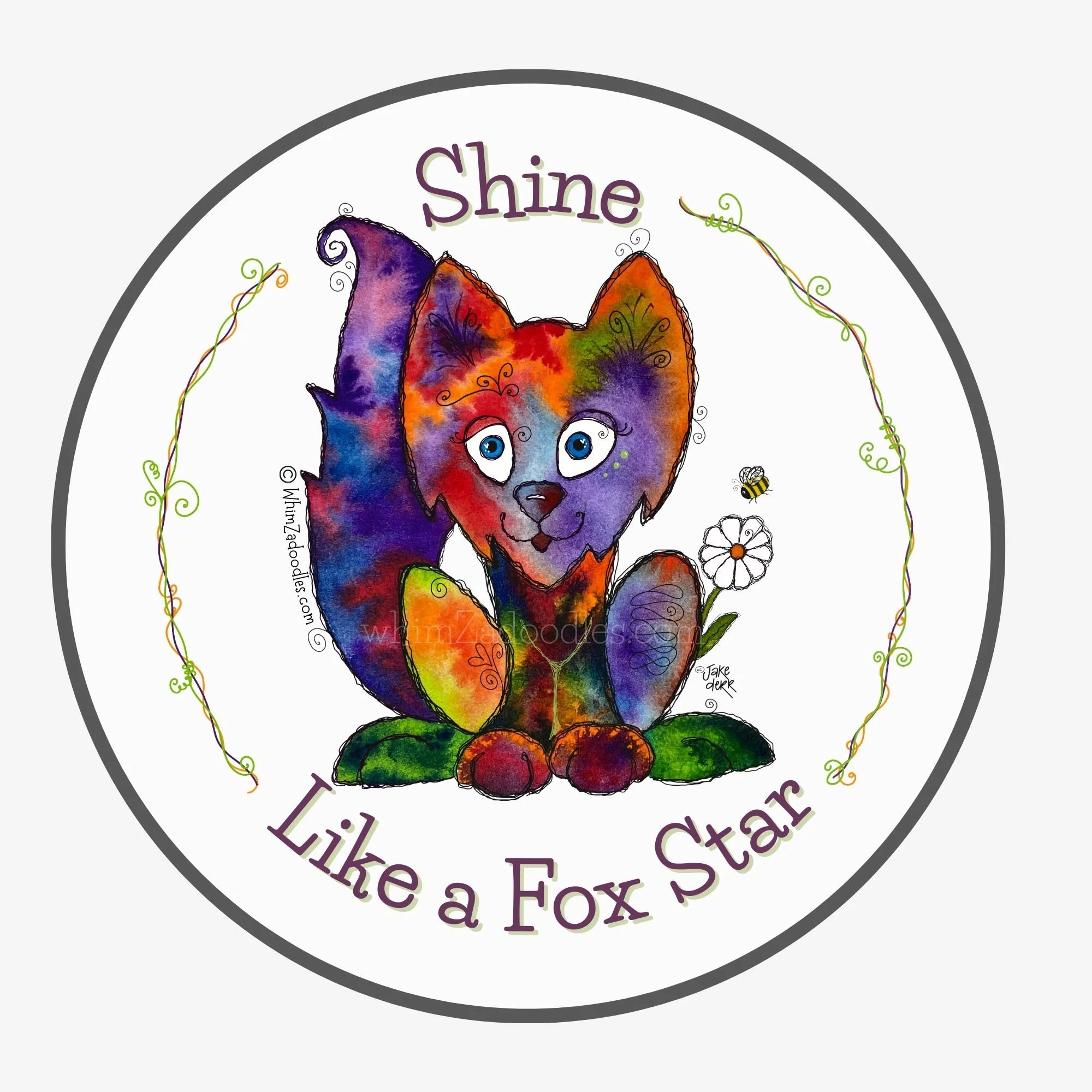 Shine Like a Fox Star, envelope seals, decorate packages and envelopes