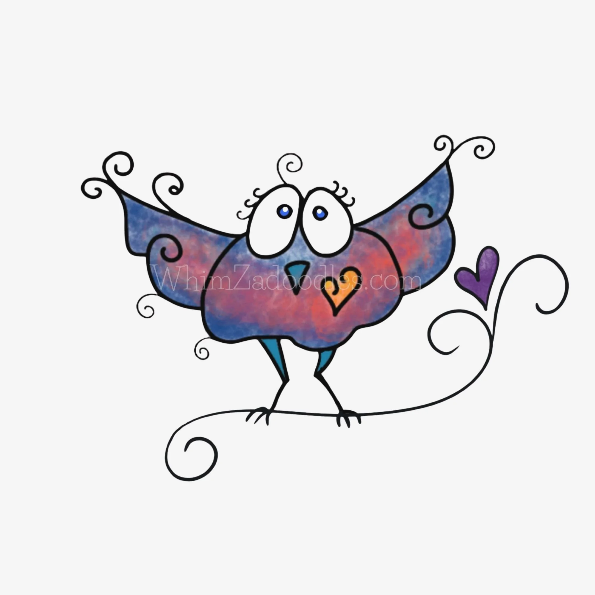 WhimZaBird envelope seals featuring small colorful bird illustrations designed to decorate envelopes and add a cheerful finishing touch