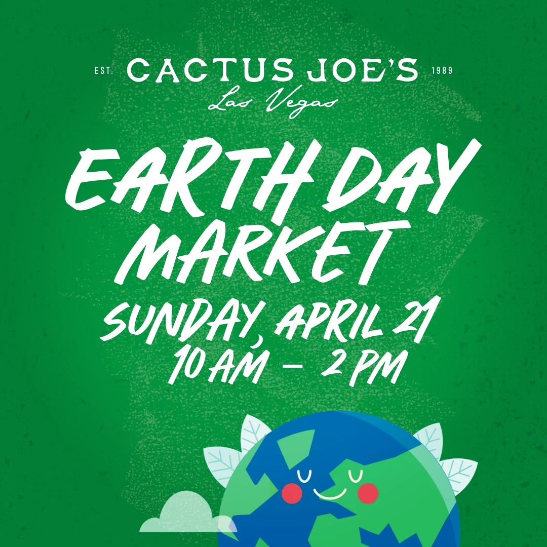 🌍✨ Celebrate Earth Day at Cactus Joe's! 🌵&nbsp;
This Sunday, April 21, 10am &ndash; 2pm

🛍️ Shop from local vendors, savor delicious vegan food, elevate your space with unmissable discounts, and enjoy the beauty of the desert with the whole family