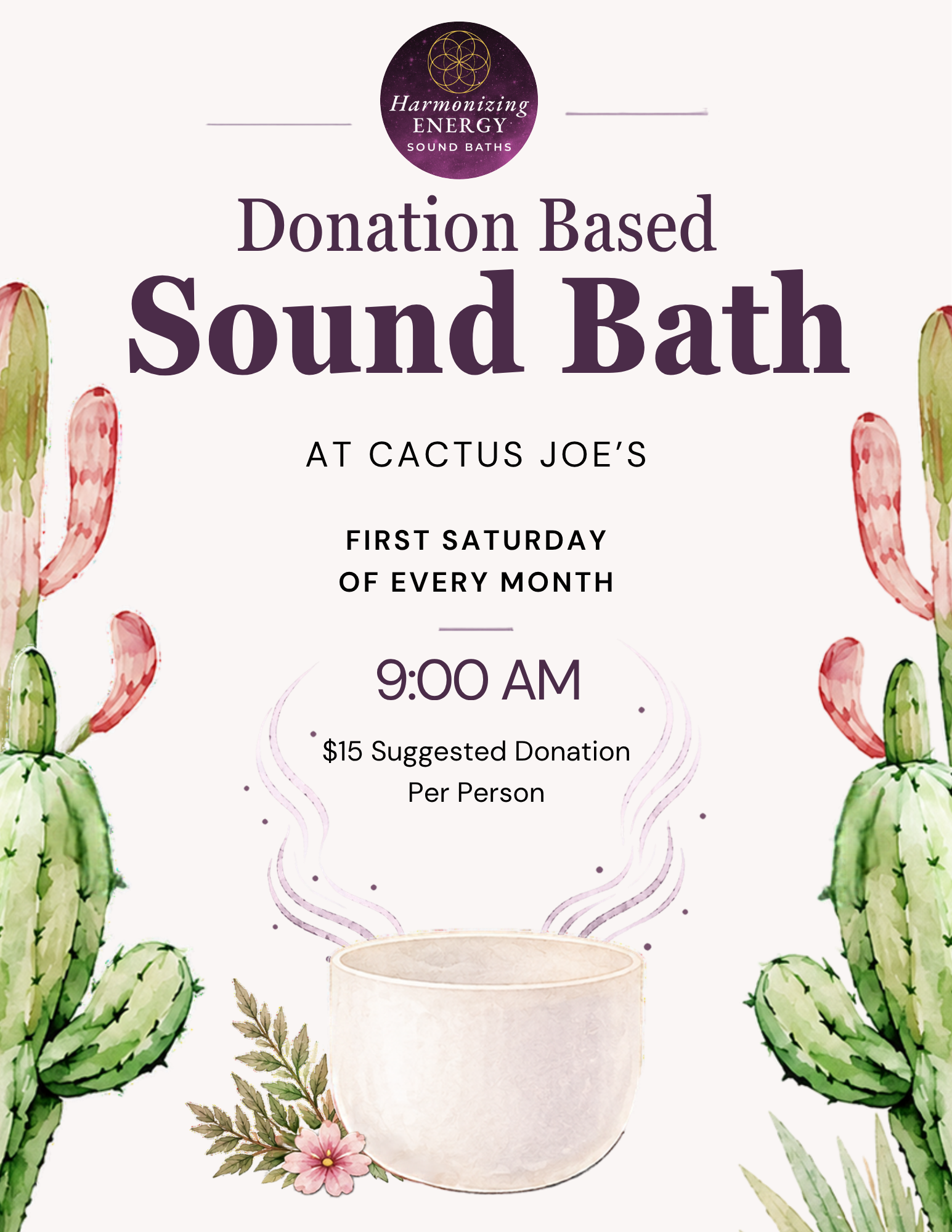 Donation Based Sound Bath at Cactus Joe's