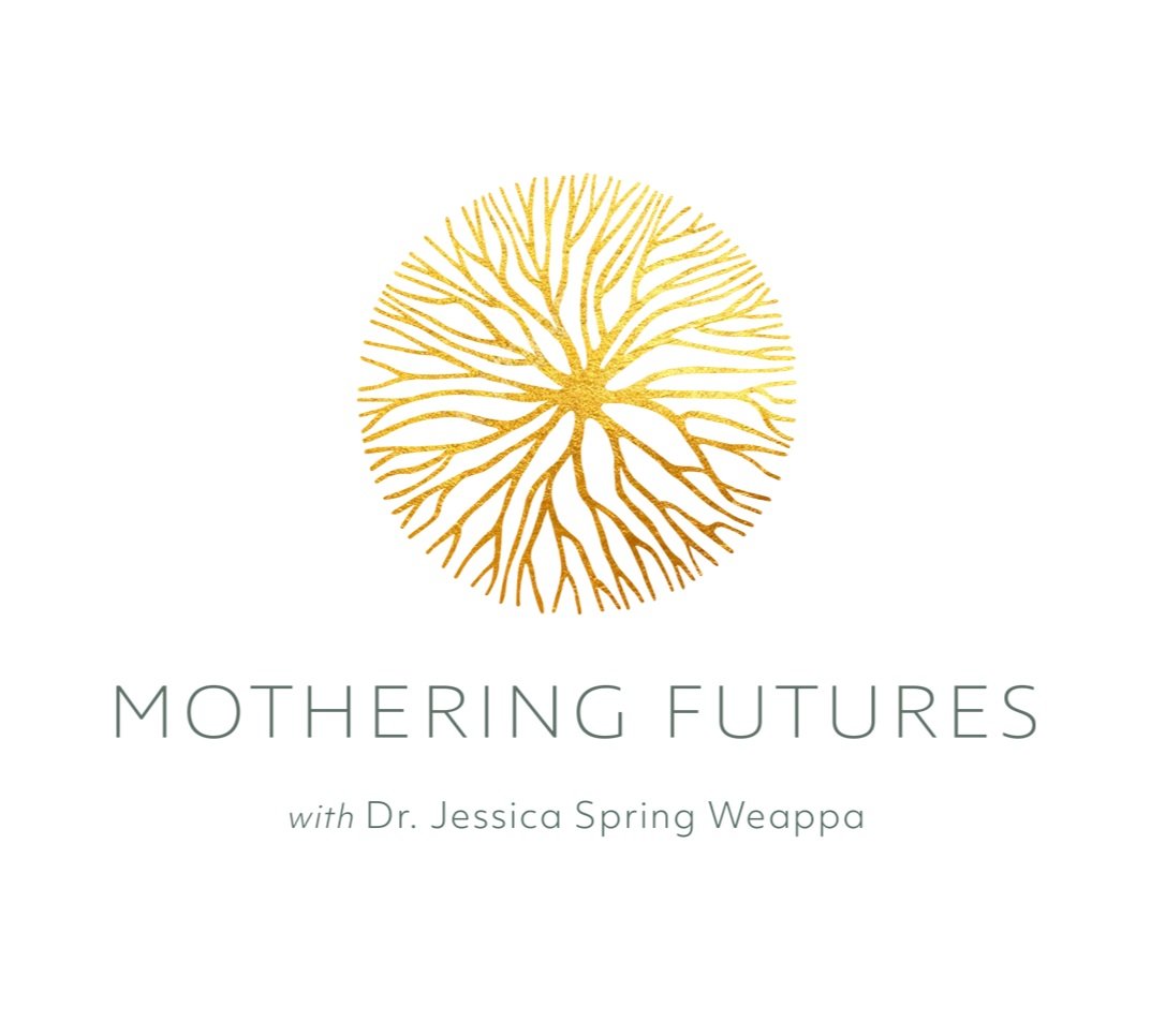 logos for graphic design portfolio mothering futures logo root system circular.png