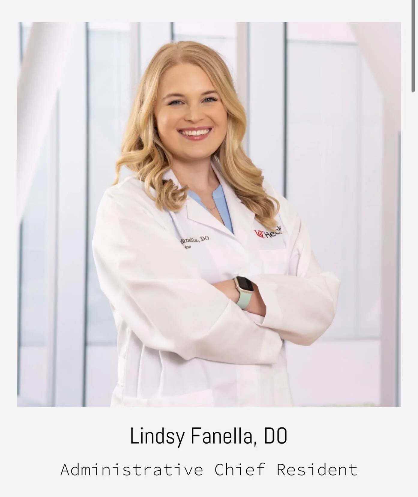 Introducing one of our Chief Residents: Dr. Fanella
Dr. Fanella shared her favorite part of West Chester family medicine residency-
My favorite part of our residency program is, without a doubt, the people. From our leadership and core faculty to