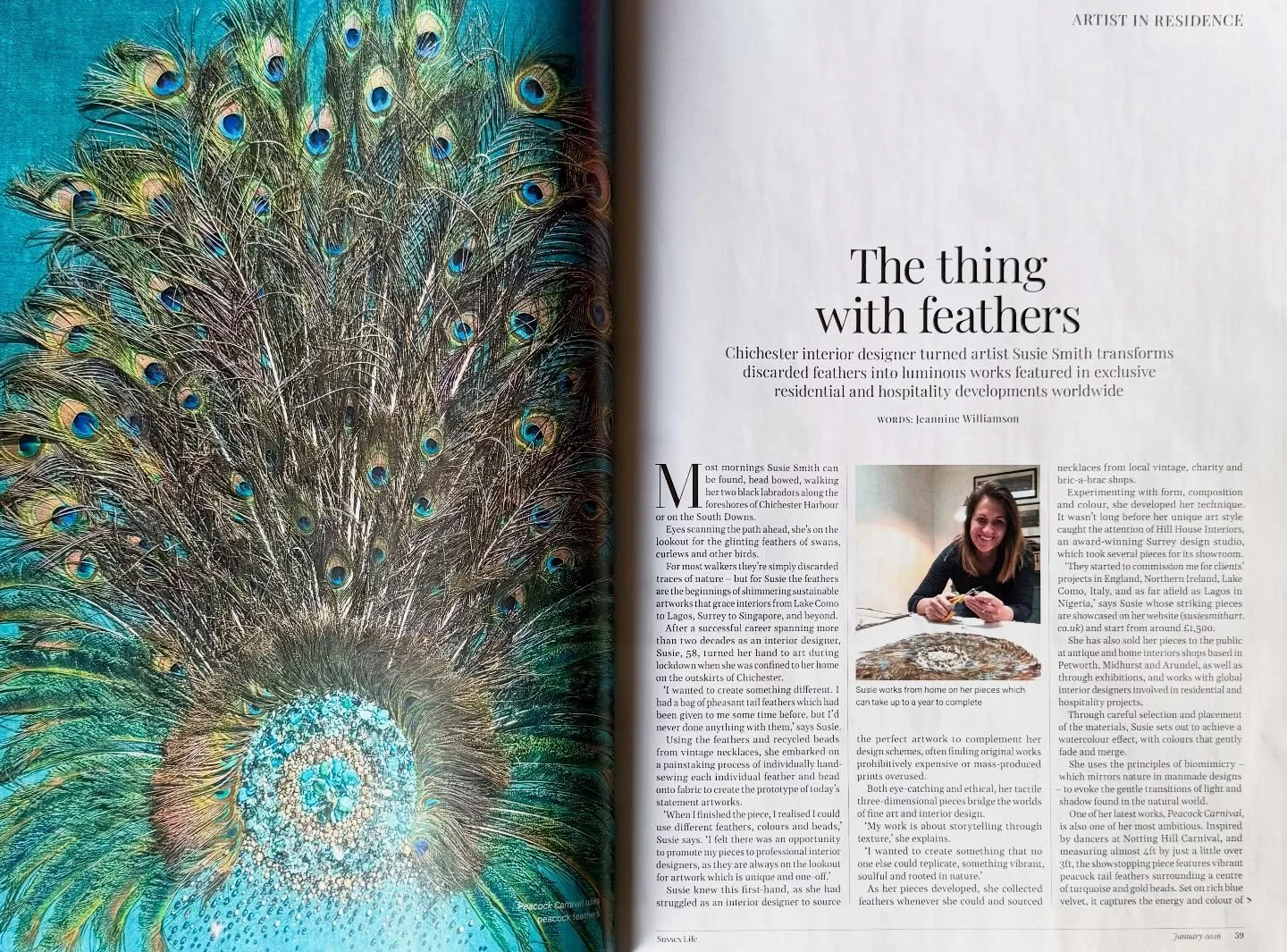 My feature as the artist in residence in the January @sussexlifemag pages 58-61. A huge thank you to Jeannine and Karen for capturing my ethos and drive behind the artwork. In stores until the end of January 🤗🫶🏼 X

#artistinresidence #sussexlife #