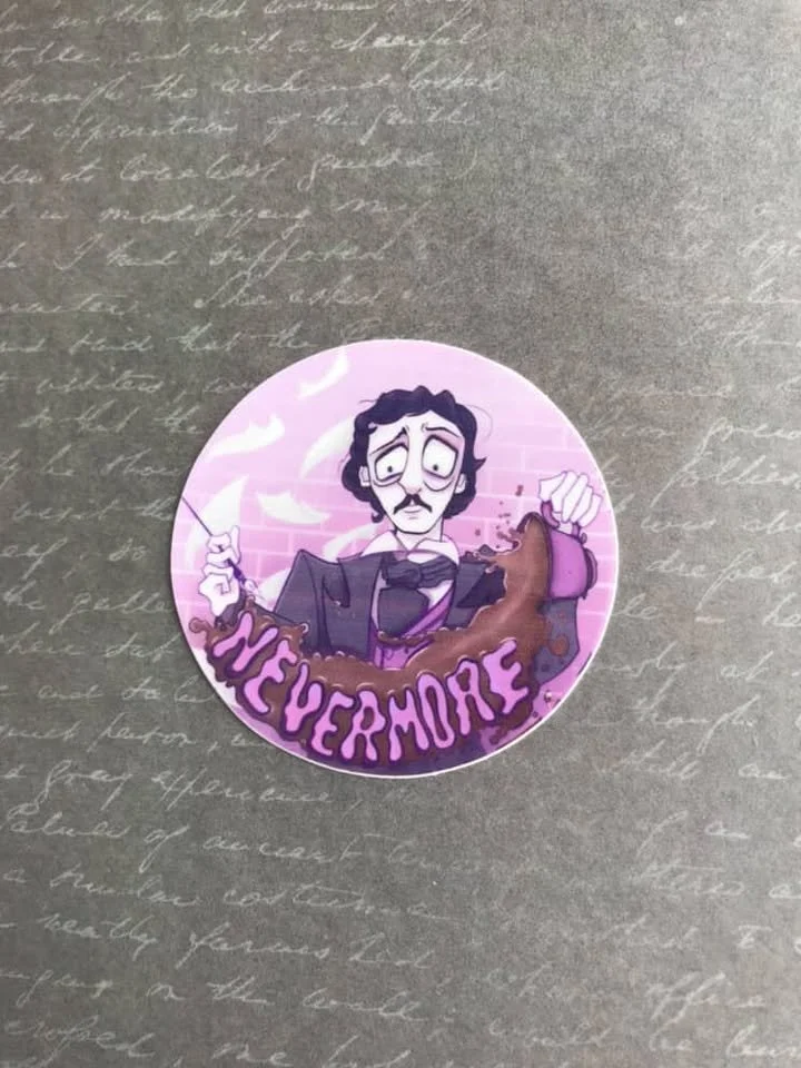 Edgar Allan Poe Sticker | "Nevermore" Literary Dark Academia Decal