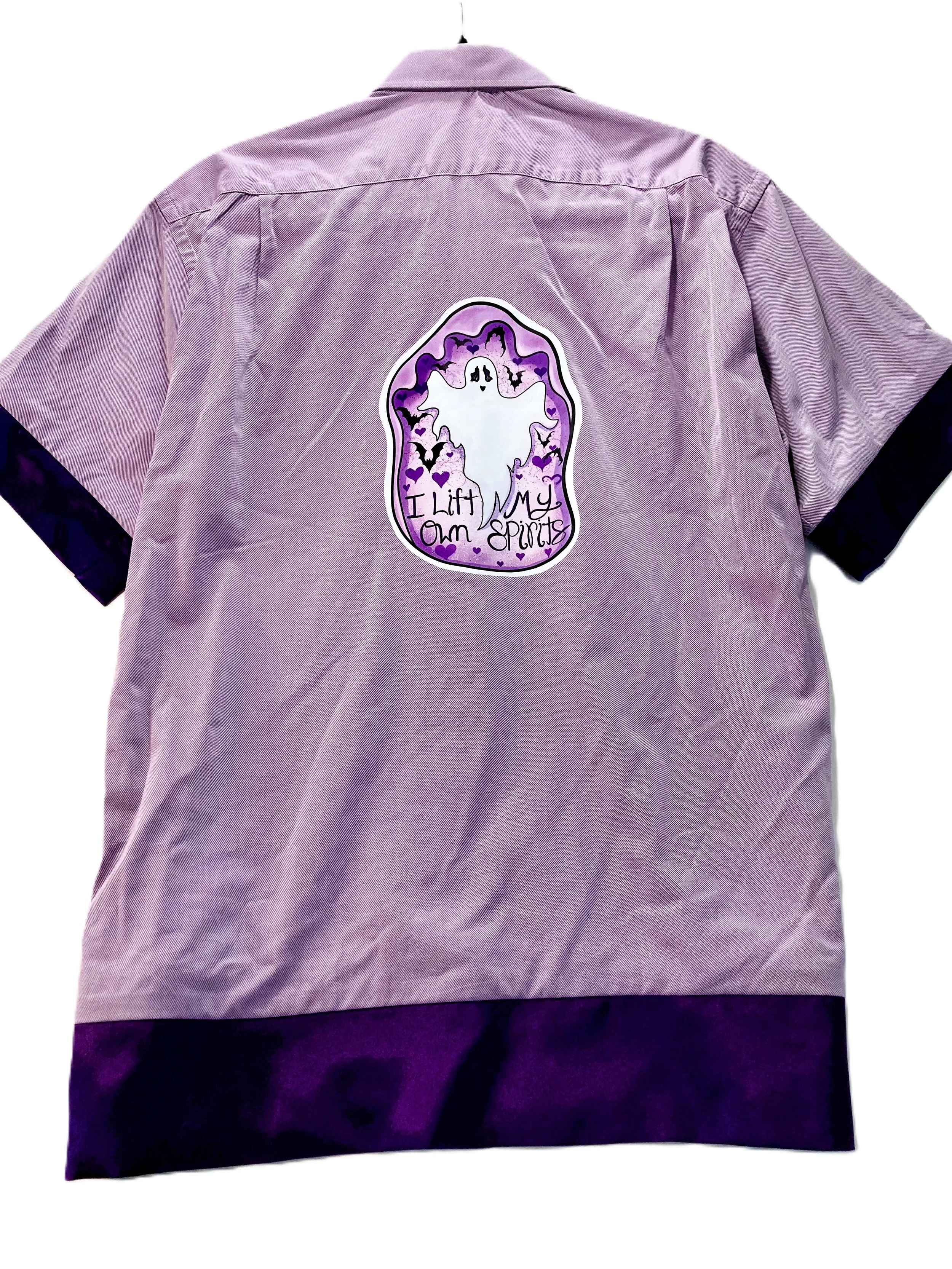 Reworked Inspiring Cute Ghost Light Purple and Dark Purple | Upcycled Custom Artwork | Unisex
