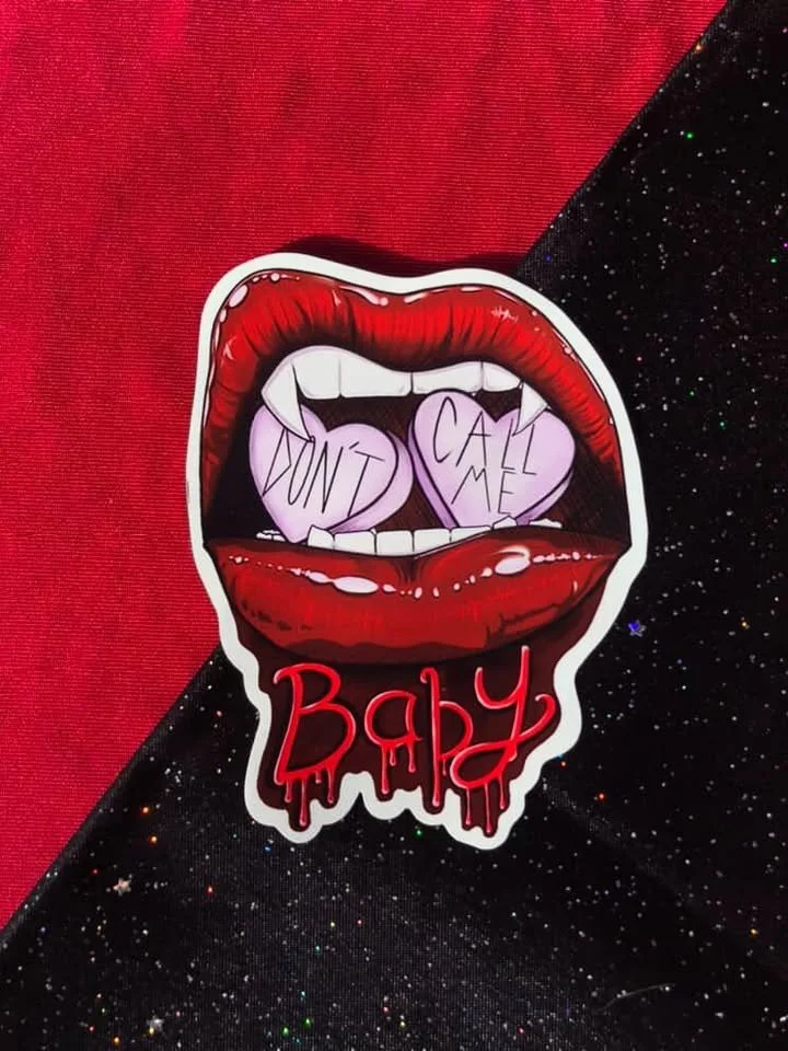 Red Vampire Lips Magnet | "Don't Call Me Baby" Heart Candy