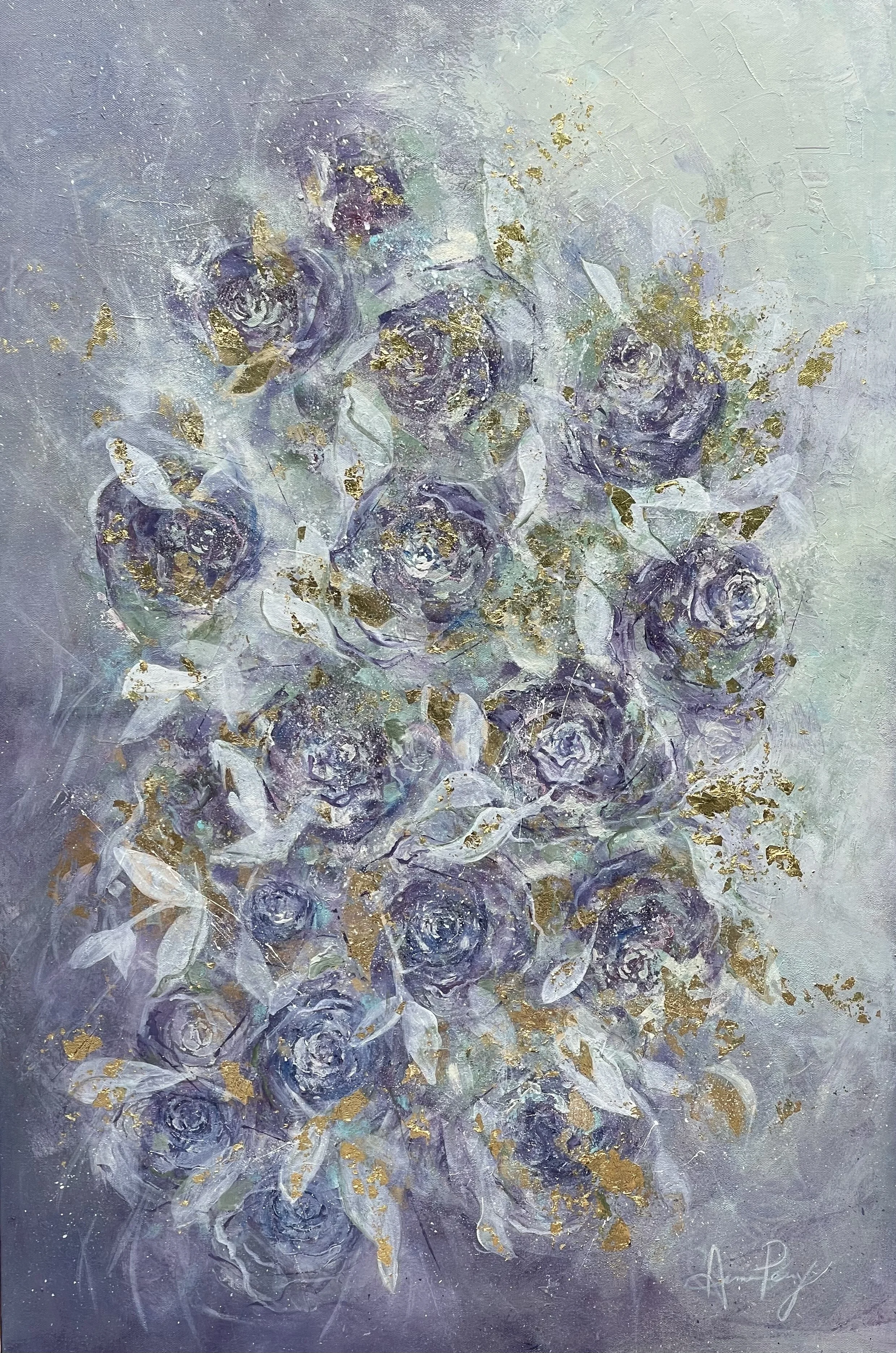 A MERCY HELD - 24" x 36" - $1700
(Acrylic and Gold Leaf)