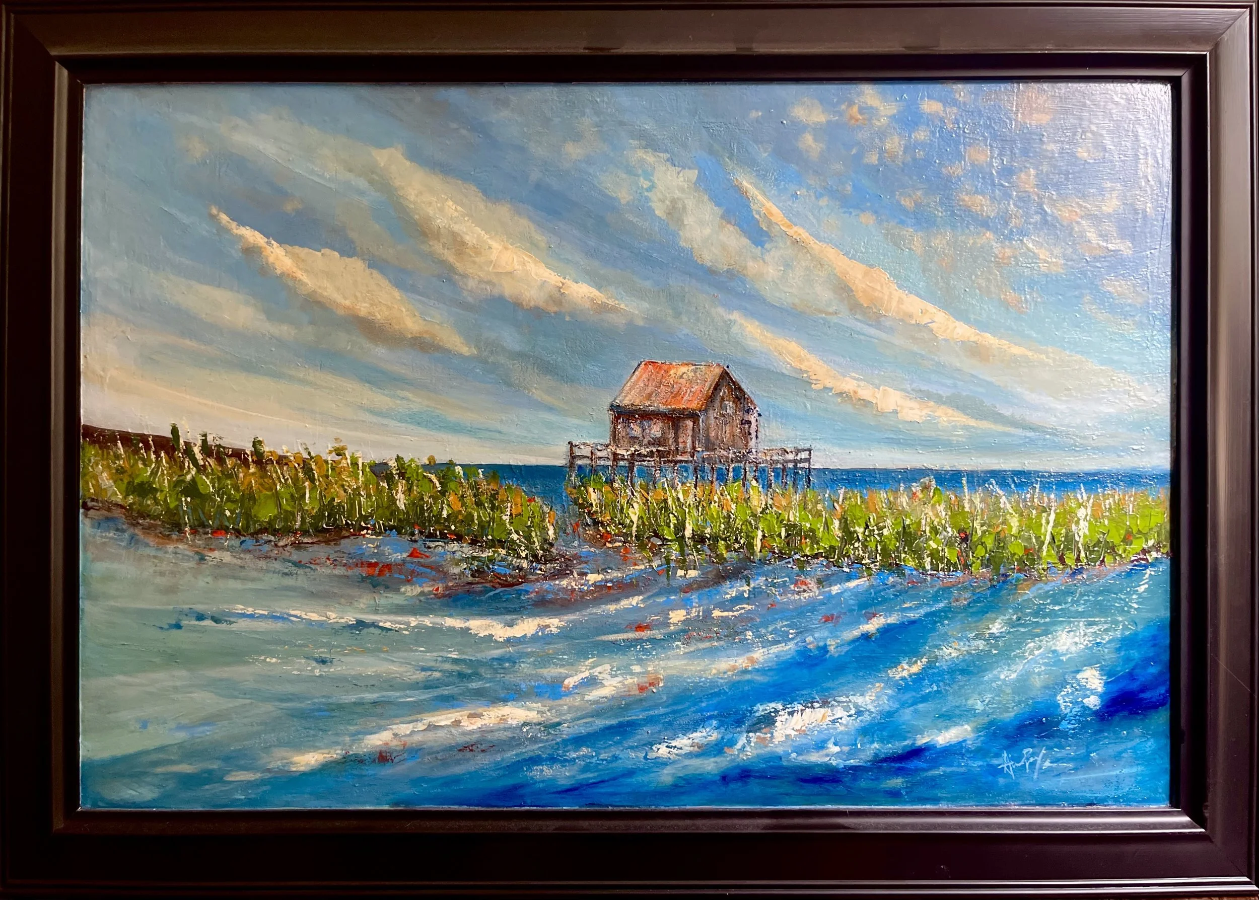 RUST AND SAPPHIRE (In Black Frame)
 28" x 42" /
WAS $2500 - NOW $1950
