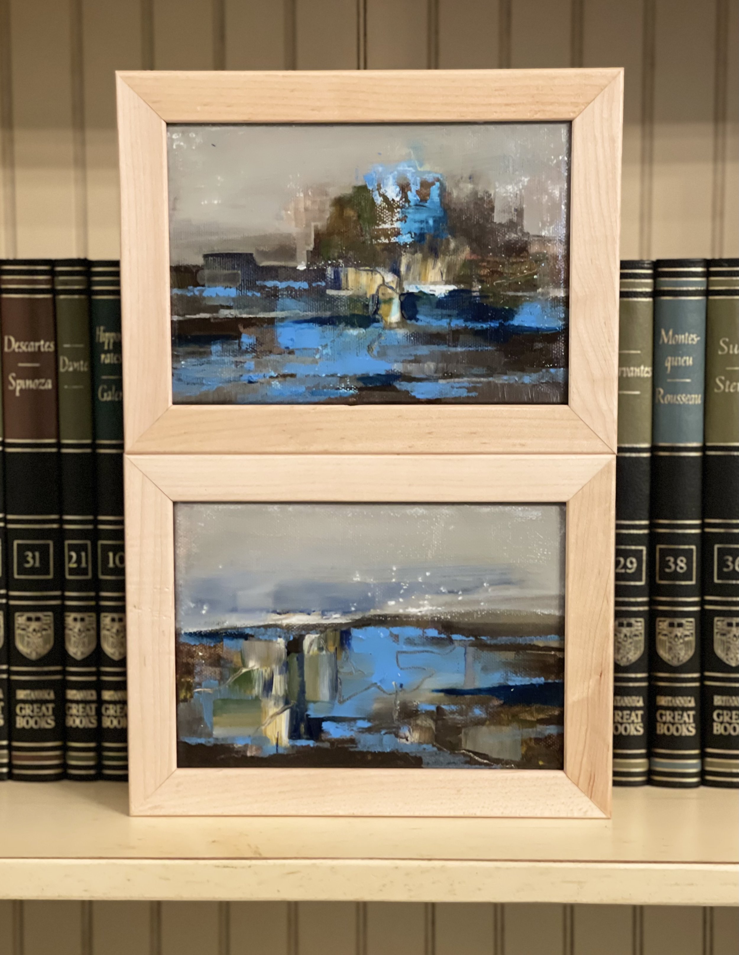 "LIVING" AND "WATERS" Set - 4" X 6" in frames - $150