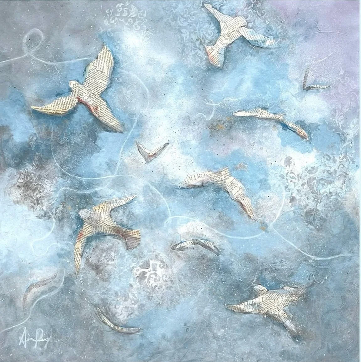 BUT WHAT IF I FLY - 36" x 36" -$2600
(Acrylic and Collage)