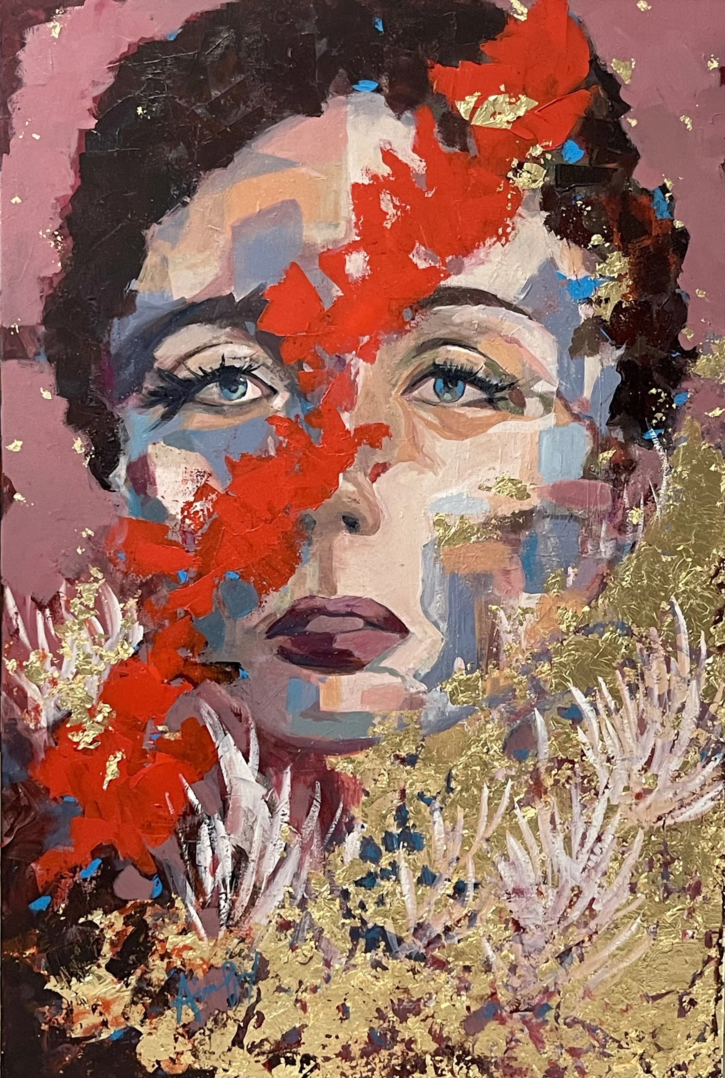 ROYAL - 36" x 24" (Acrylic and Gold Leaf)  $1800