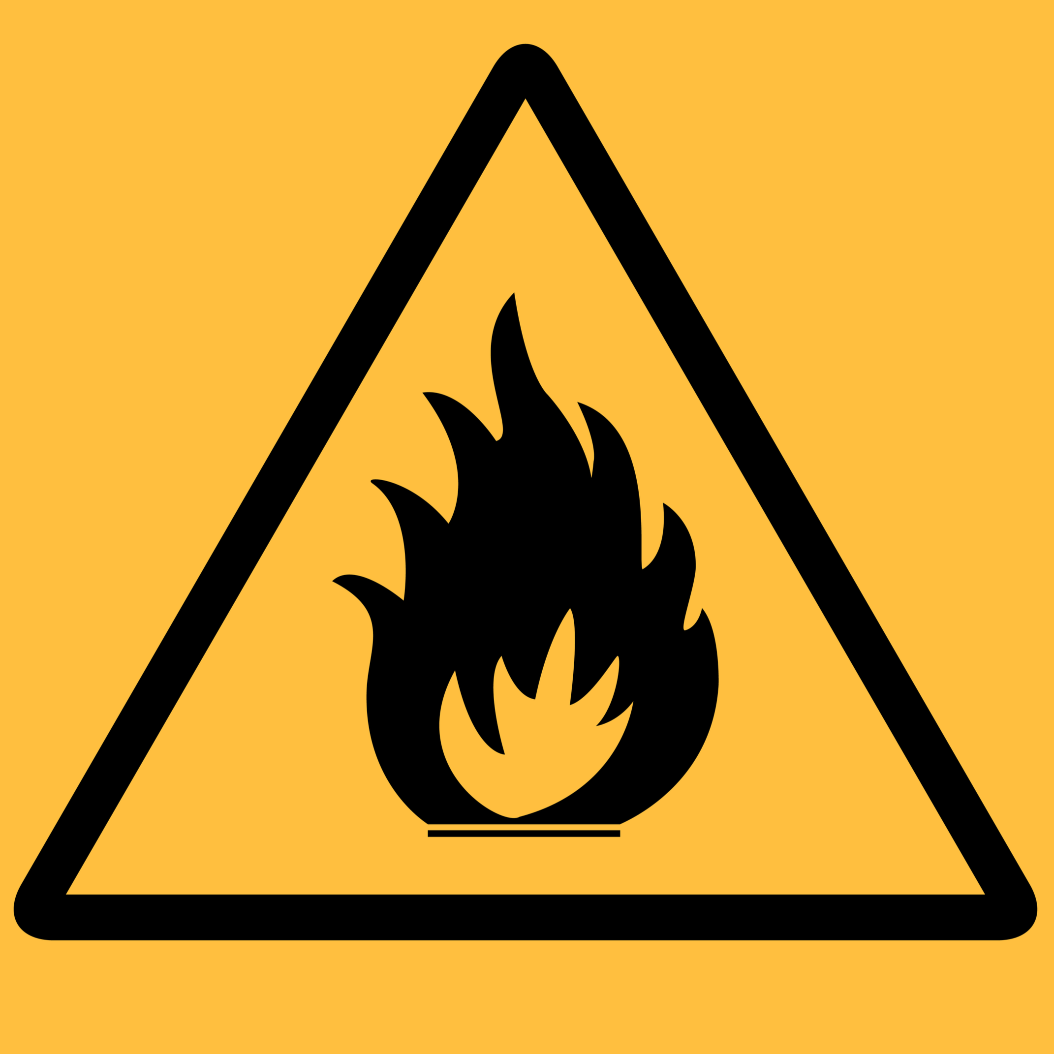 flammable materials sign