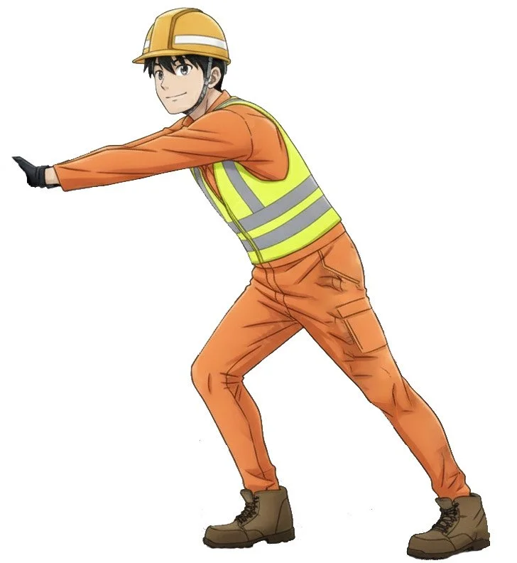 trash worker stretching