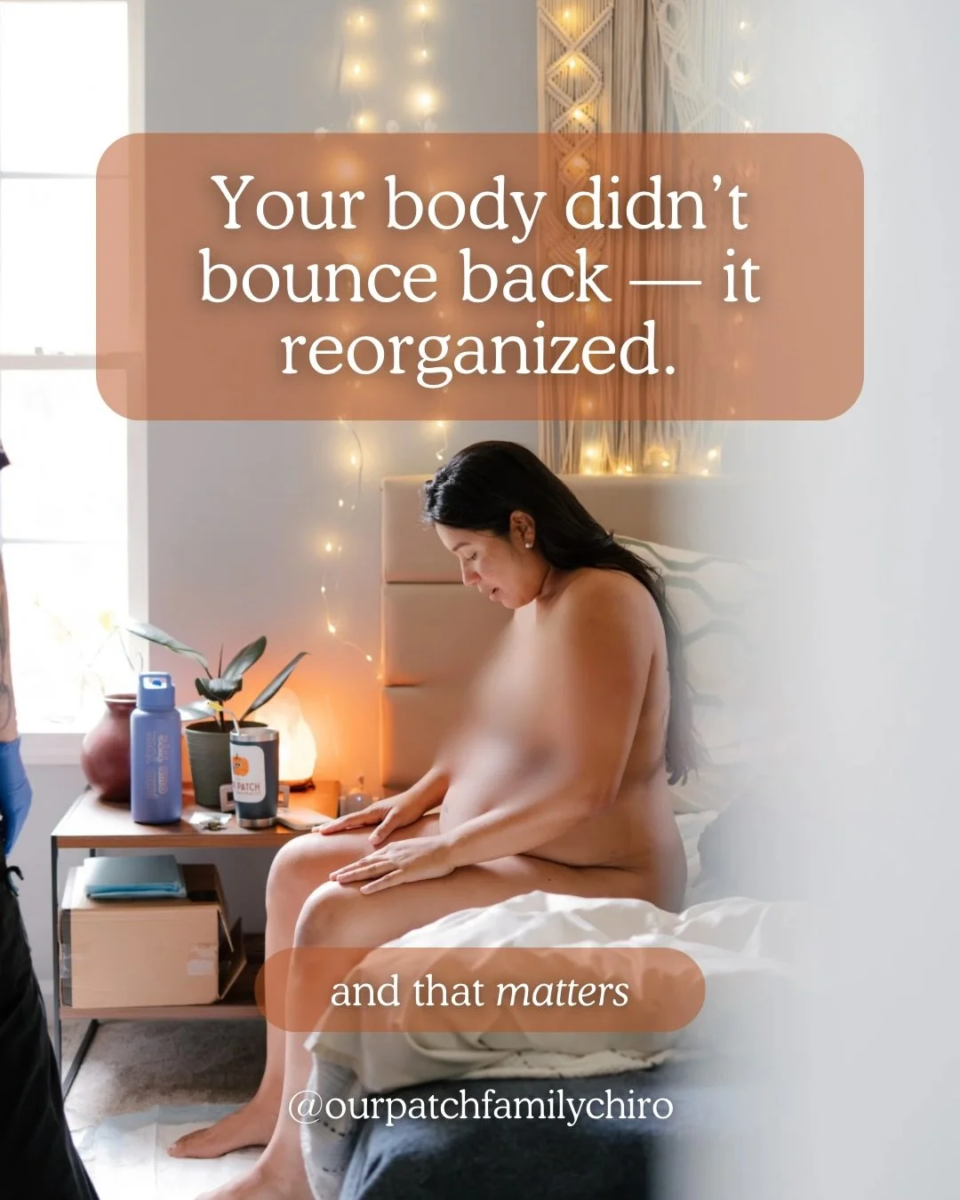 So you didn&rsquo;t bounce back after birth. The good news is you aren&rsquo;t meant to.

Pregnancy and birth reorganize the body in profound ways, even when everything goes &ldquo;well.&rdquo; 

Pain, tension, or feeling &ldquo;off&rdquo; postpartum