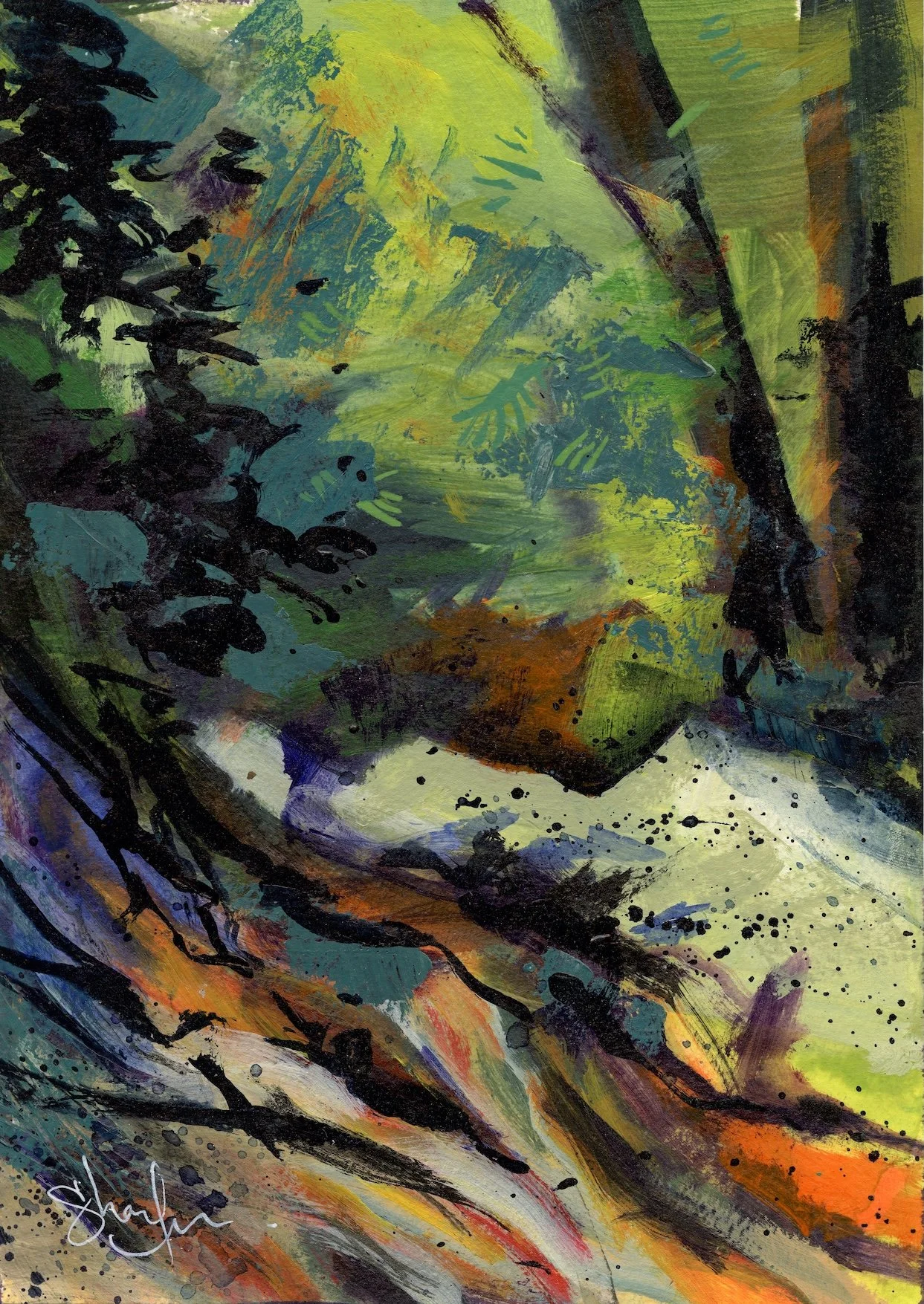 Sharlena Wood, The Forest Breathes, 10” x 7”, Acrylic on Paper, $240