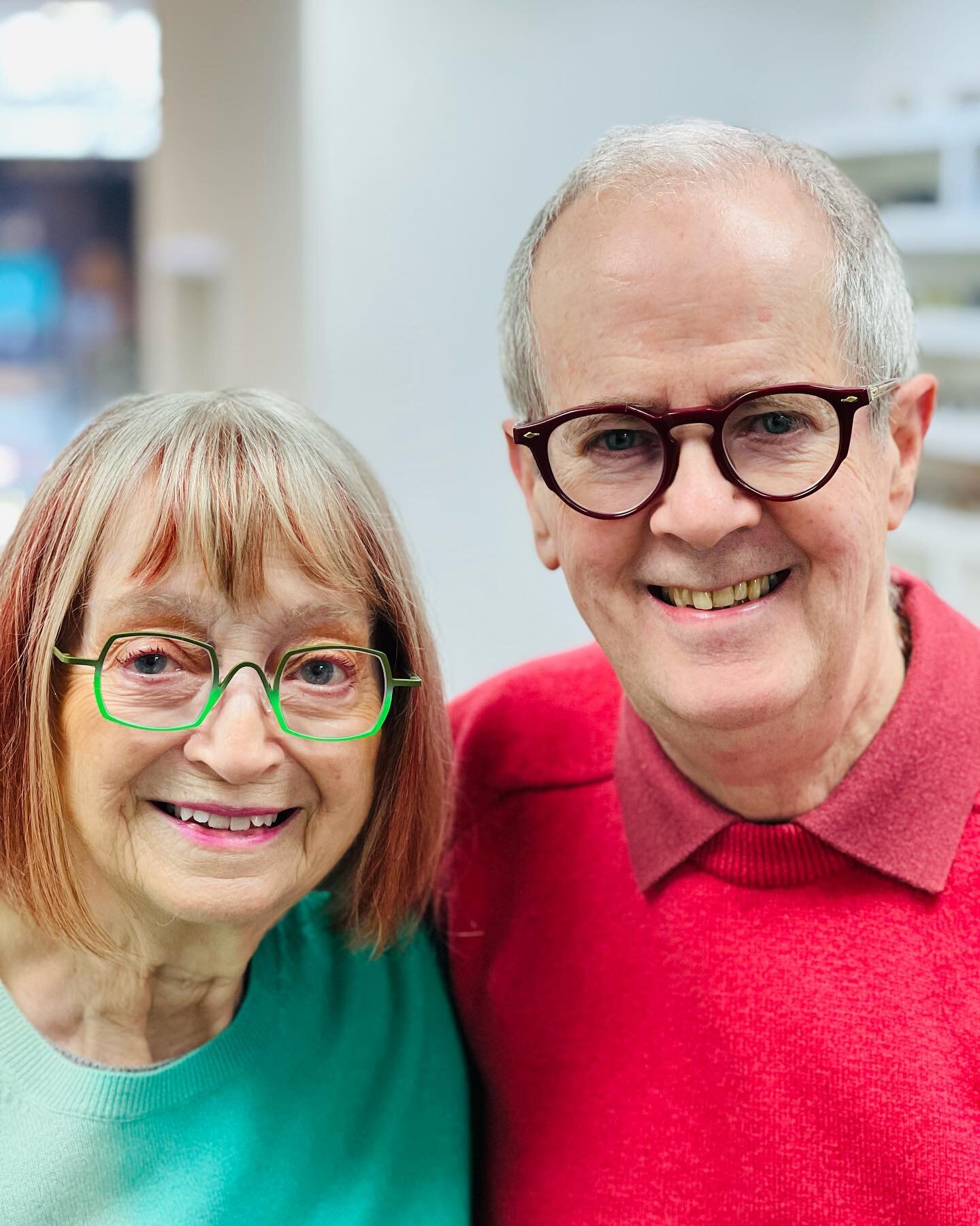 Our wonderfully coordinated clients in @theoeyewear Trajan and @jacquesmariemage Sheridan. Both pairs fitted with state of the art @nikonlenswearuk progressive lenses for optimal visual performance. #framedbyedneyandedney #embracethespectacle #jacque