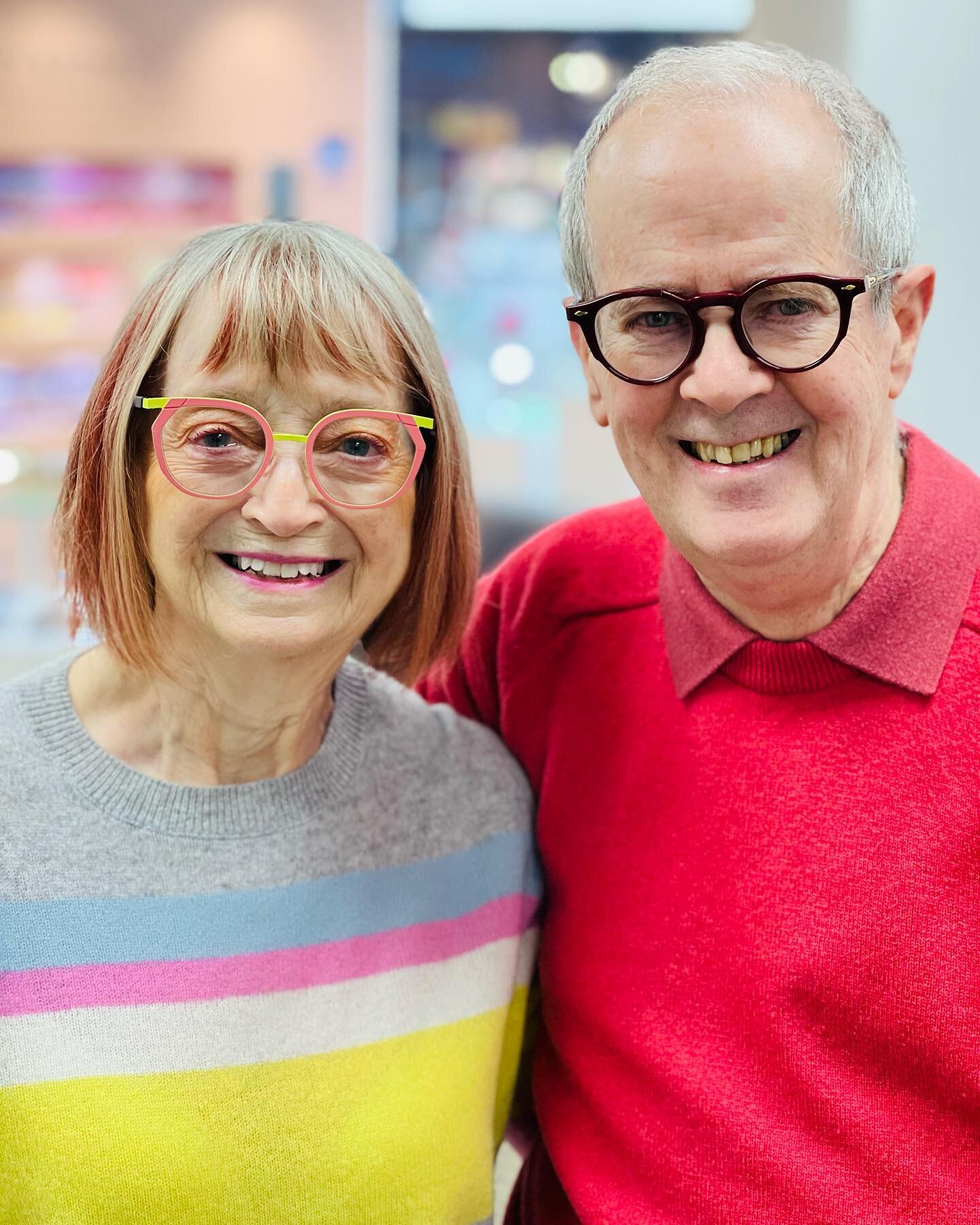 Our wonderful clients sporting their new @faceaface_paris and @jacquesmariemage 

To complete both fantastic pairs we used @nikonlenswearuk ultimate varifocal lenses for the very best visual performance. 

#framedbyedneyandedney 
#faceaface 
#jacques