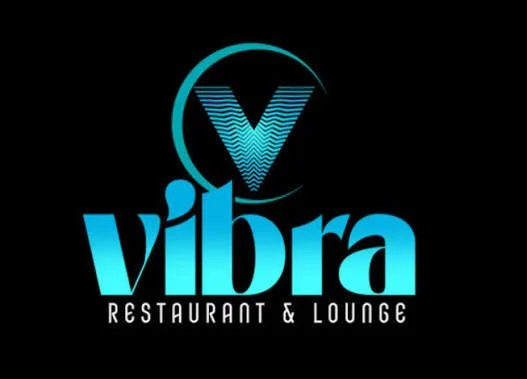 Vibra Restaurant & Lounge logo with a large 'V' in a circle above the text.