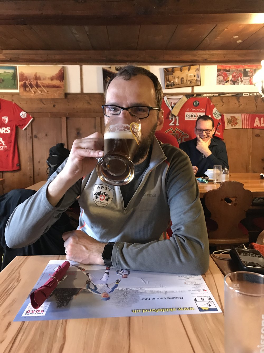 Beer in a Hut - Classic Switzerland Snowy Day Lunch